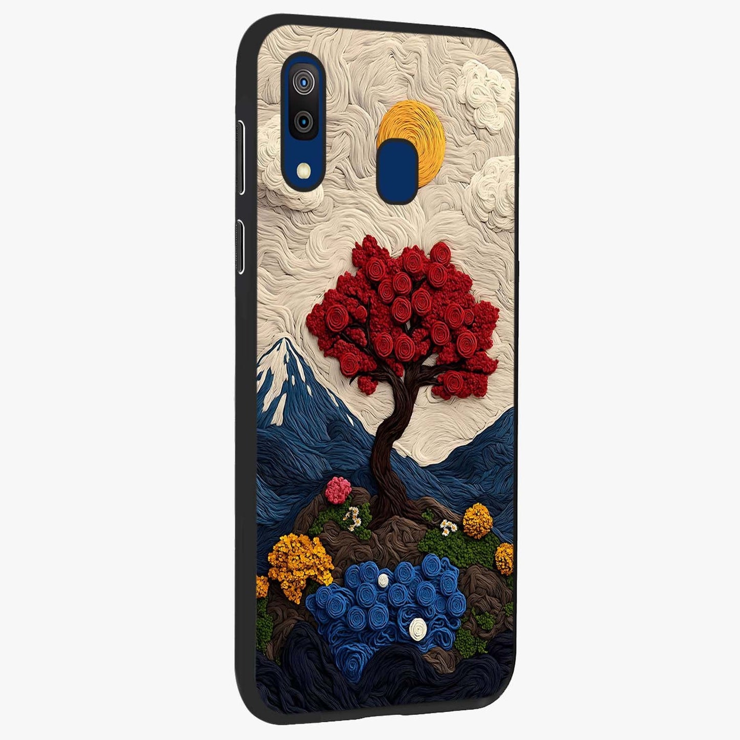 Eternal Nature Tapestry Glass Case upright view showcasing elegant nature tapestry design with decorative style.