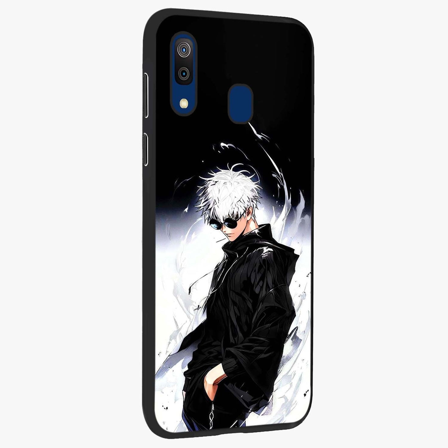 Limitless Shadow King Glass Case upright view showcasing bold shadow warrior artwork with epic fantasy theme.