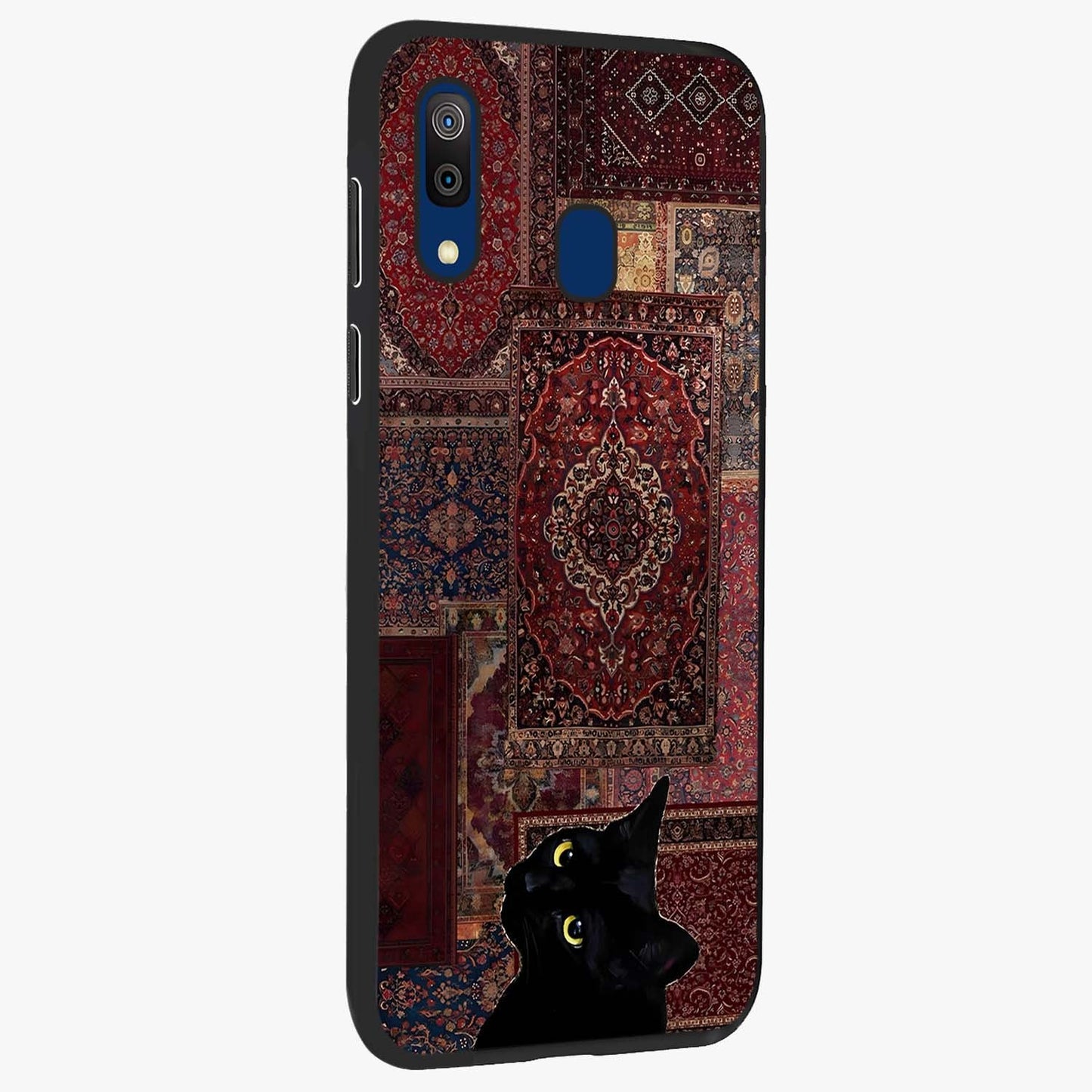 Regal Magic Cat Apple Glass Case upright view showcasing charming cat artwork with playful magical theme.