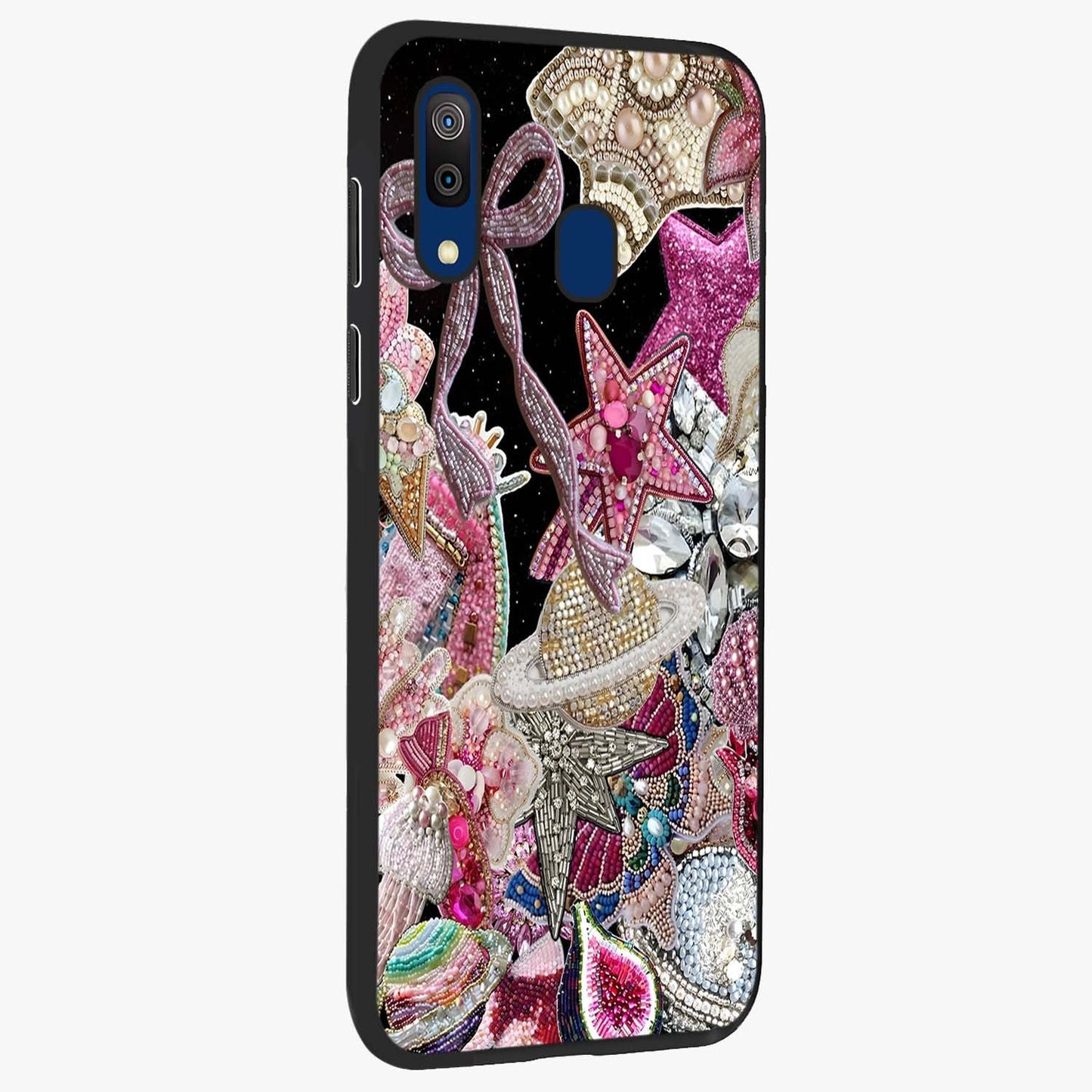 Starlit Jewel Dream Glass Case upright view showcasing radiant star inspired artwork with magical night theme.