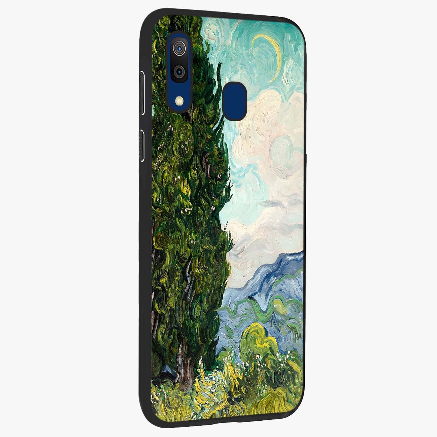 Van Gogh Vintage Art Glass Case upright view showcasing elegant vintage painting artwork with artistic heritage theme.