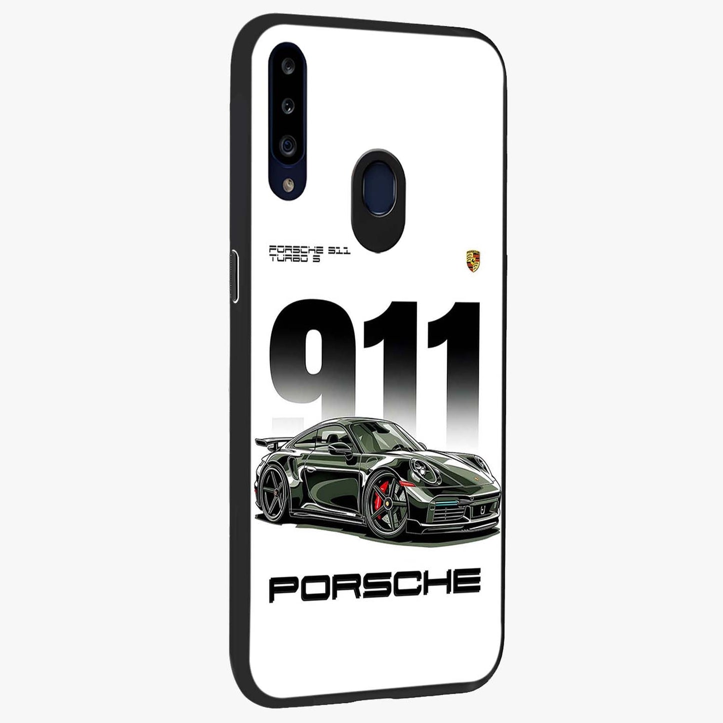 911 Turbo Dominance Glass Case upright perspective showcasing powerful racing design and modern automotive aesthetic.