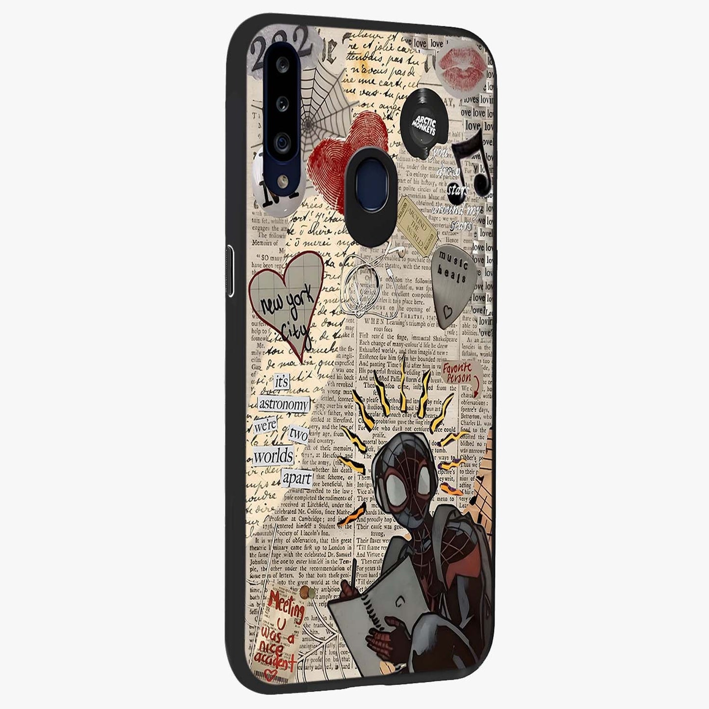 City Dream Sketch Glass Case upright view showcasing urban skyline artwork with stylish hand drawn design.