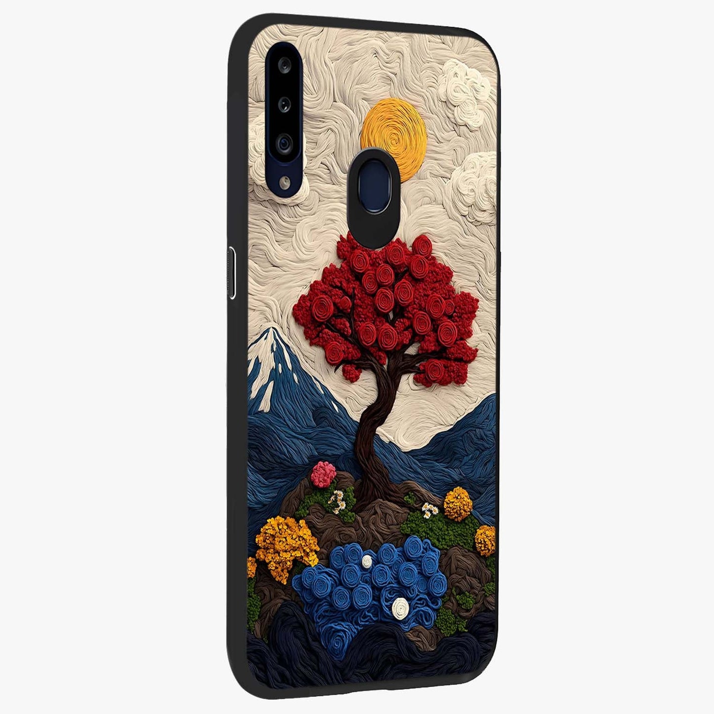 Eternal Nature Tapestry Glass Case upright view showcasing elegant nature tapestry design with decorative style.