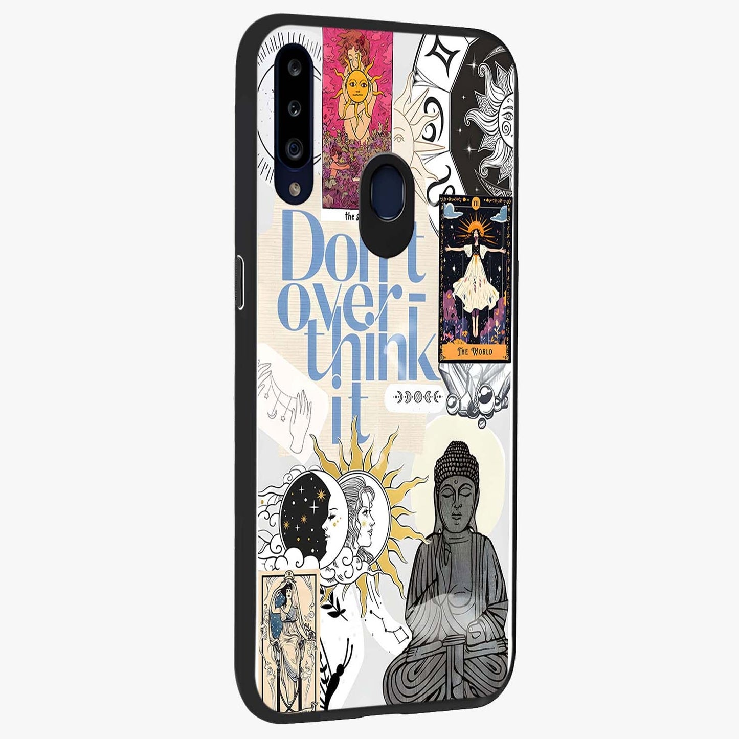 Ethereal Thoughts Glass Case upright view showcasing delicate artistic composition with peaceful dreamy theme.