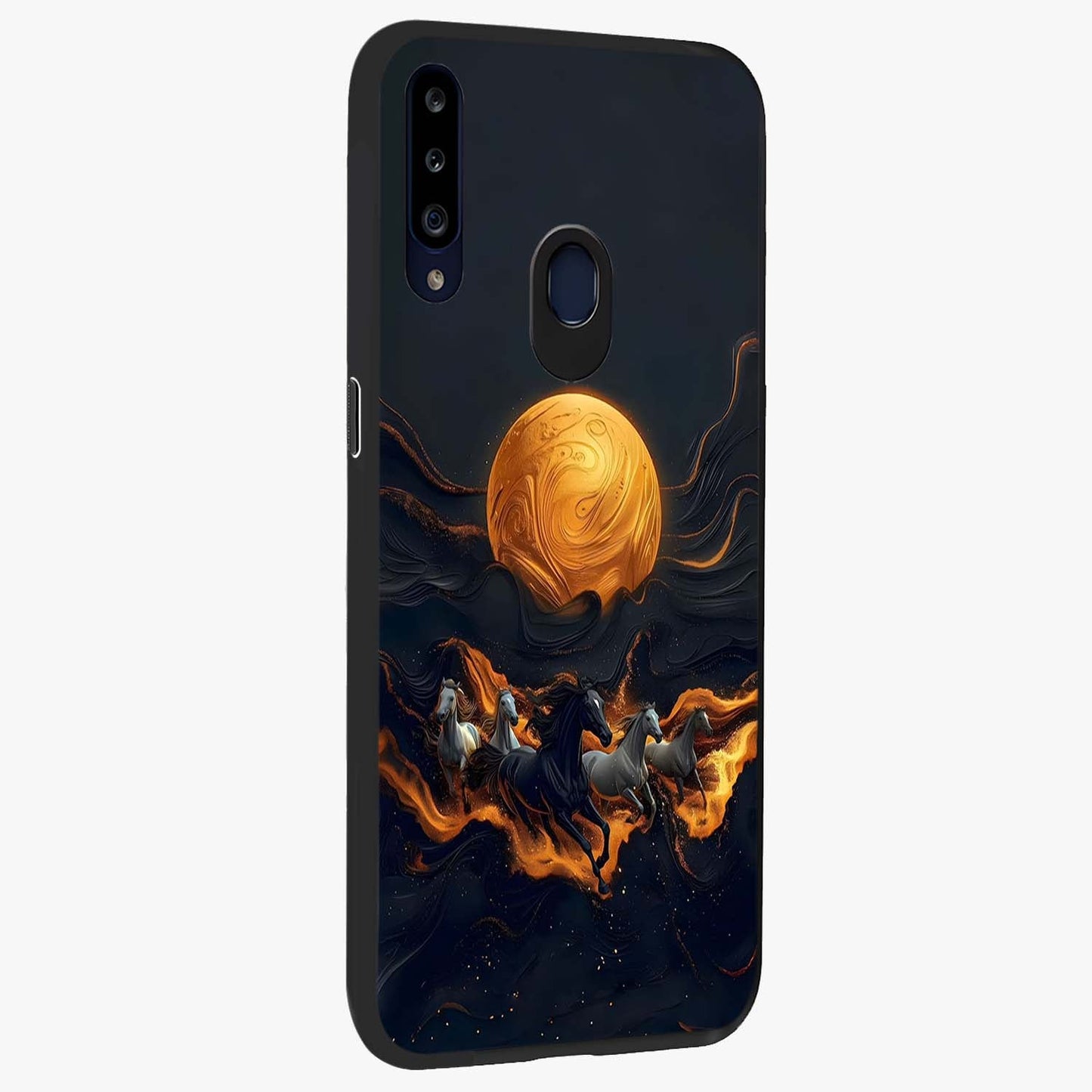 Golden Royal Heritage Glass Case upright view showcasing elegant royal artwork with classic heritage theme.