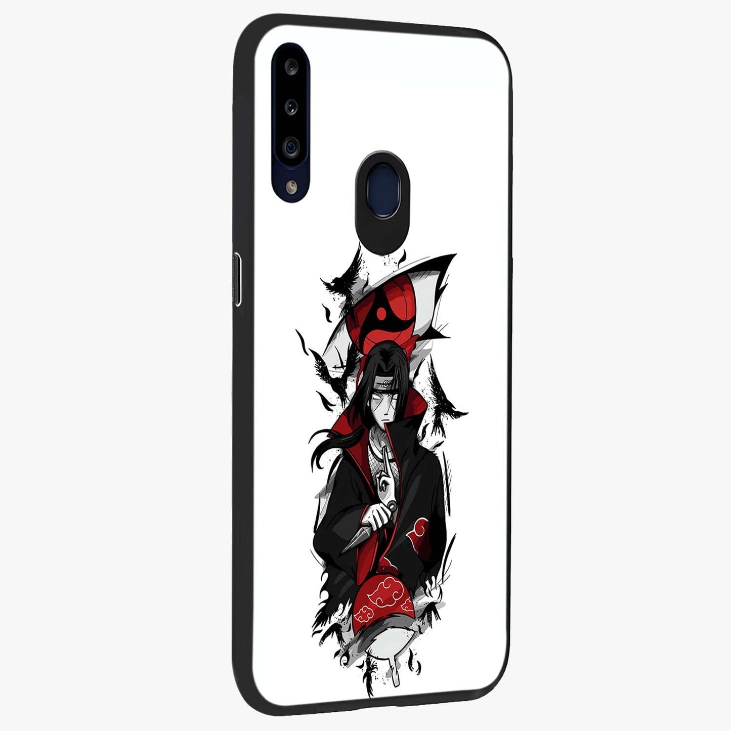 Itachi Limited Edition Naruto Anime Glass Case upright view showcasing intense anime artwork with powerful character theme.
