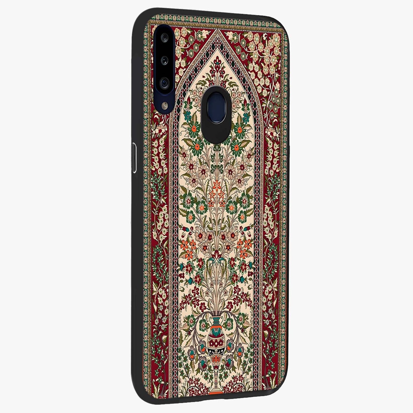 Persian Inspired Glass Case upright view showcasing decorative Persian artwork with rich heritage theme.