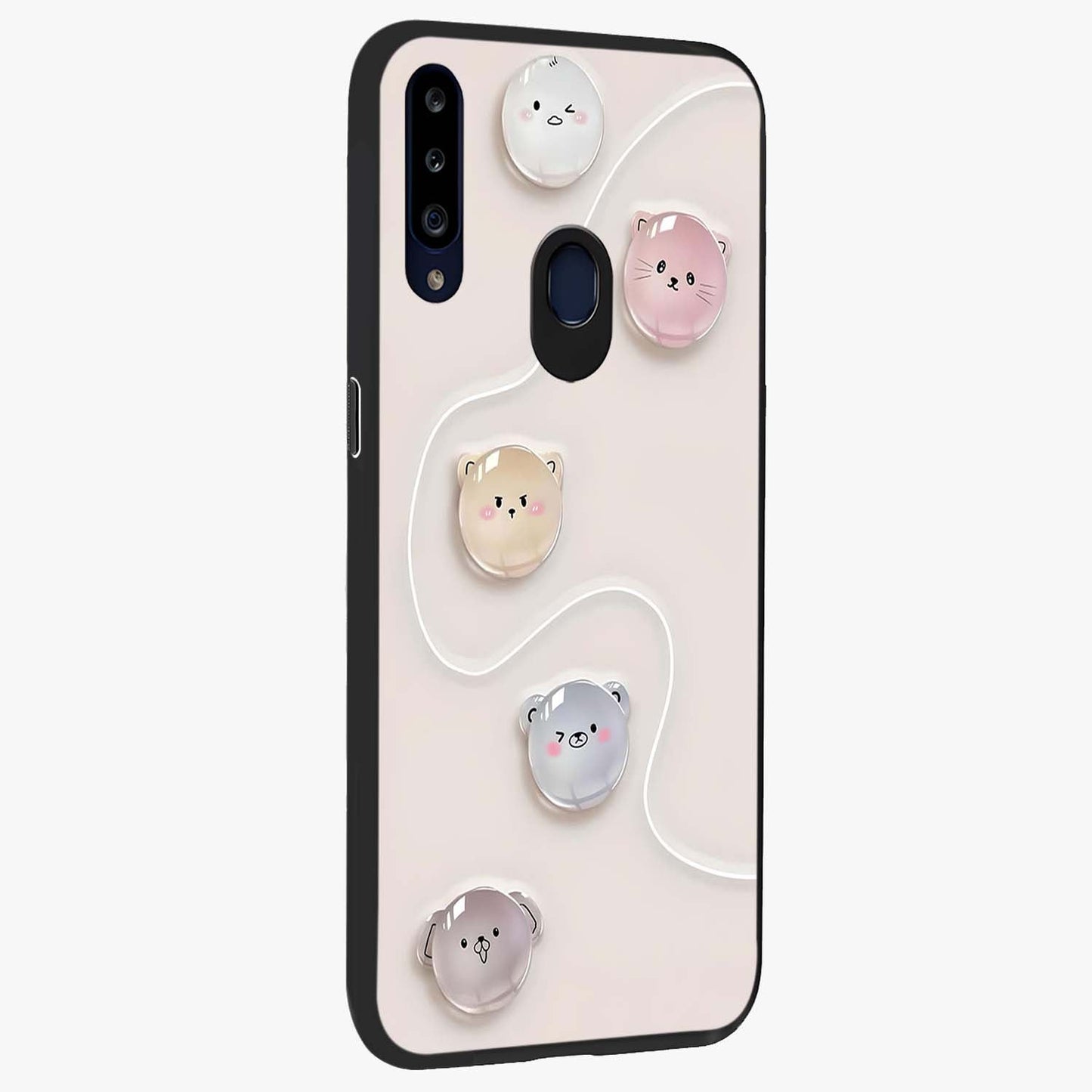 Puffy Face Parade Glass Case upright view showcasing adorable character artwork with cheerful animated theme.