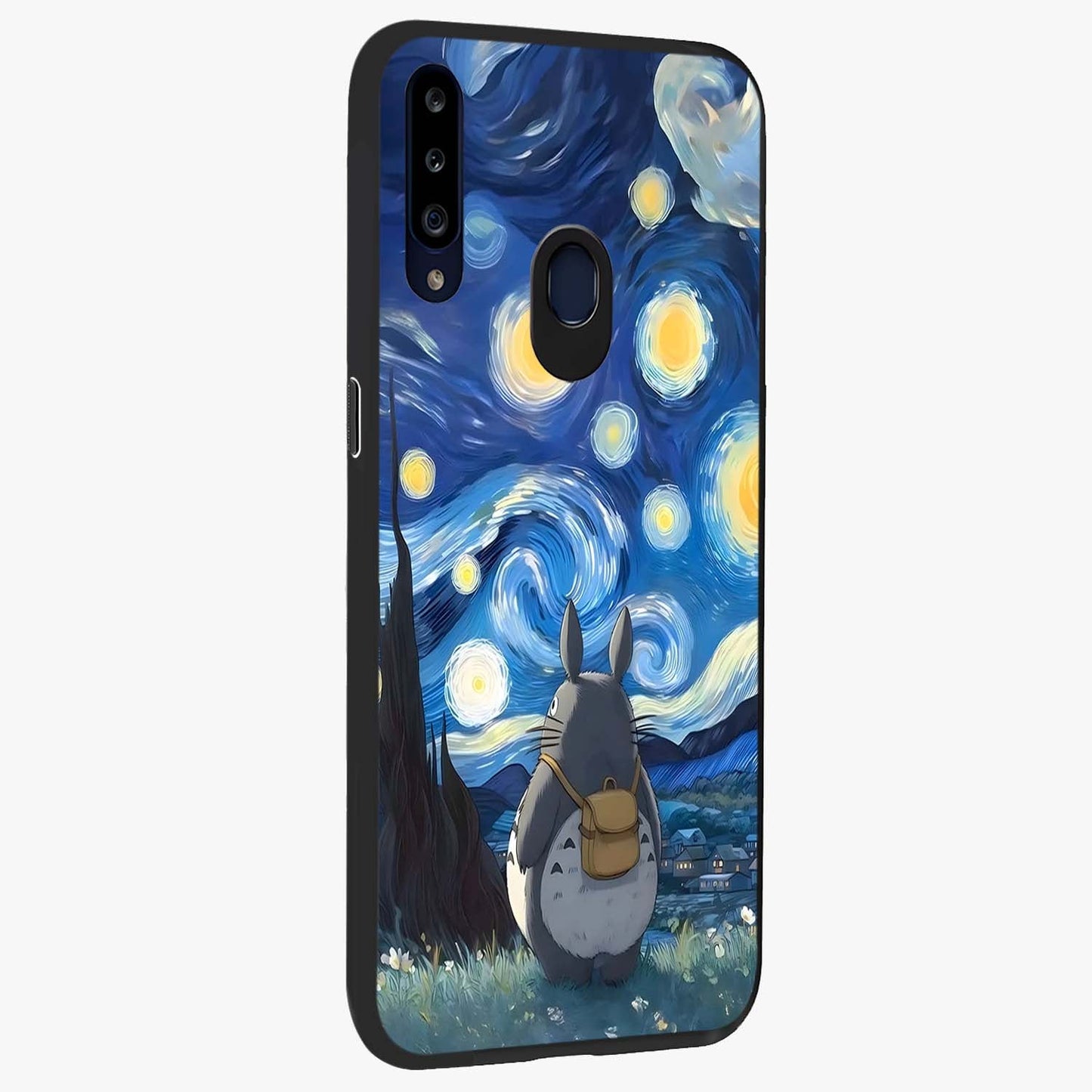 Totoro In Van Gogh Art Glass Case upright view showcasing creative character artwork with painterly artistic theme.