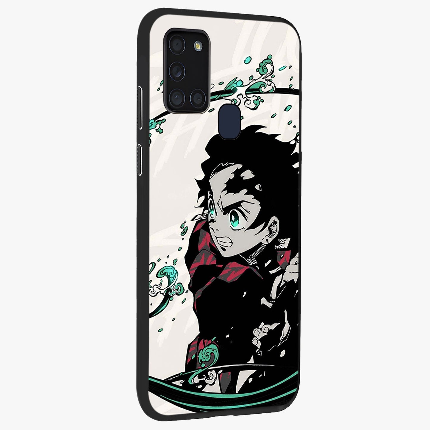Demon Slayer Glass Case upright view showcasing powerful anime artwork with intense warrior theme.