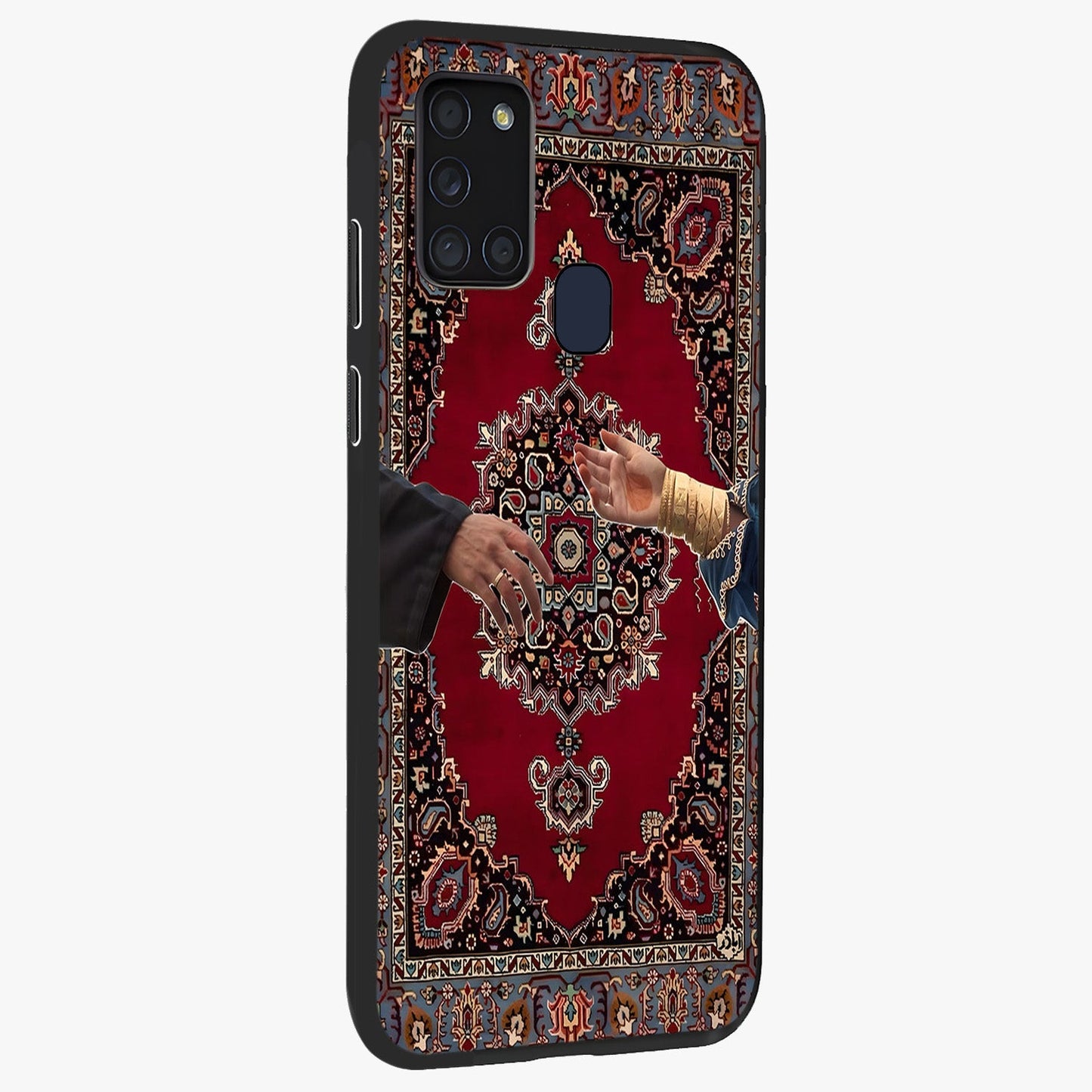 Royal Touch Reach Glass Case upright view showcasing stylish royal inspired artwork with graceful theme.