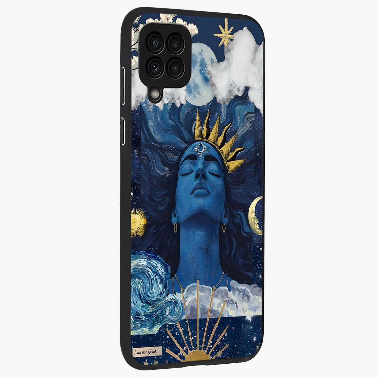 Aesthetic Lord Shiva Glass Case upright view showcasing powerful Lord Shiva artwork with devotional theme.