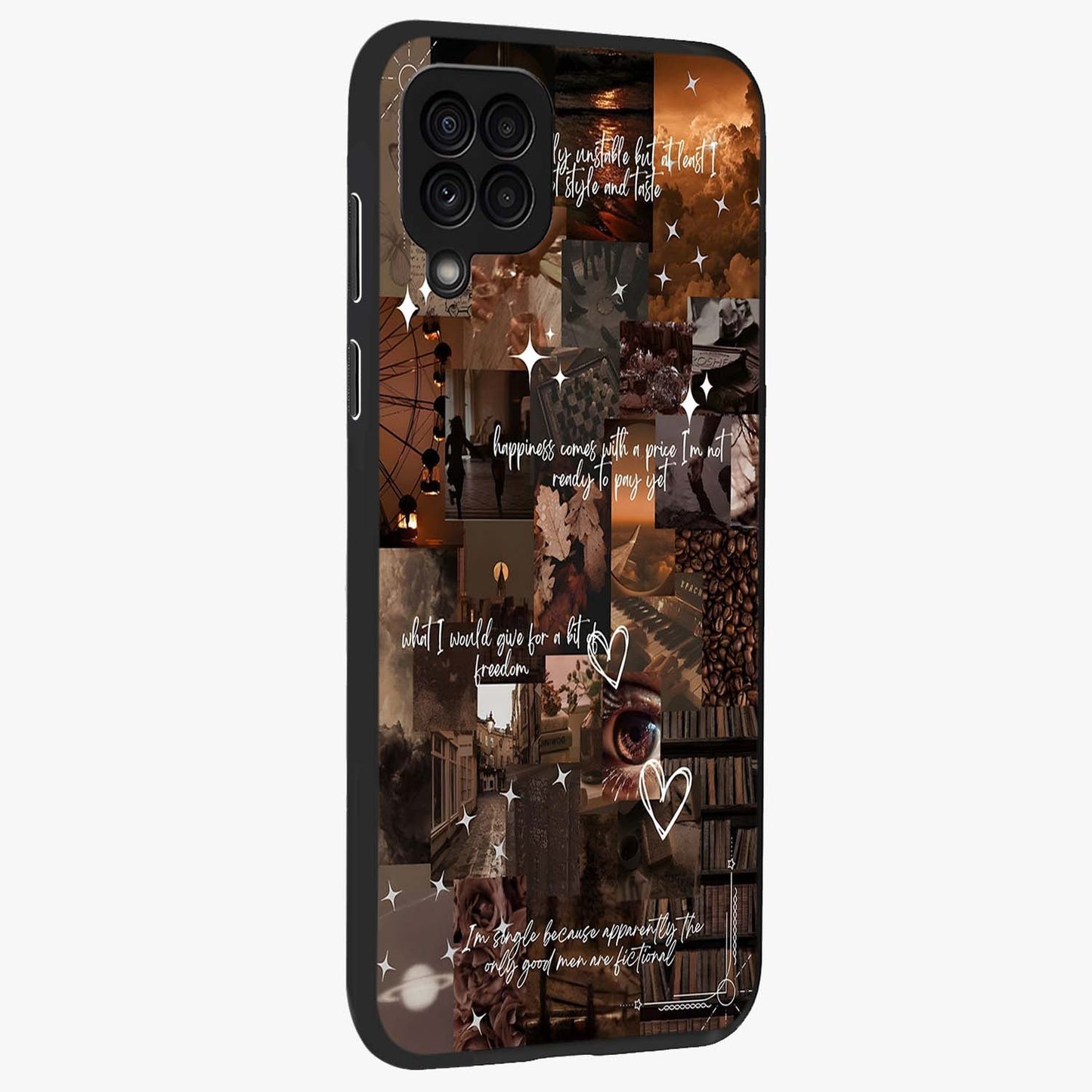 Bittersweet Aesthetic Chaos Glass Case upright view showcasing bold artistic chaos design with modern aesthetic style.