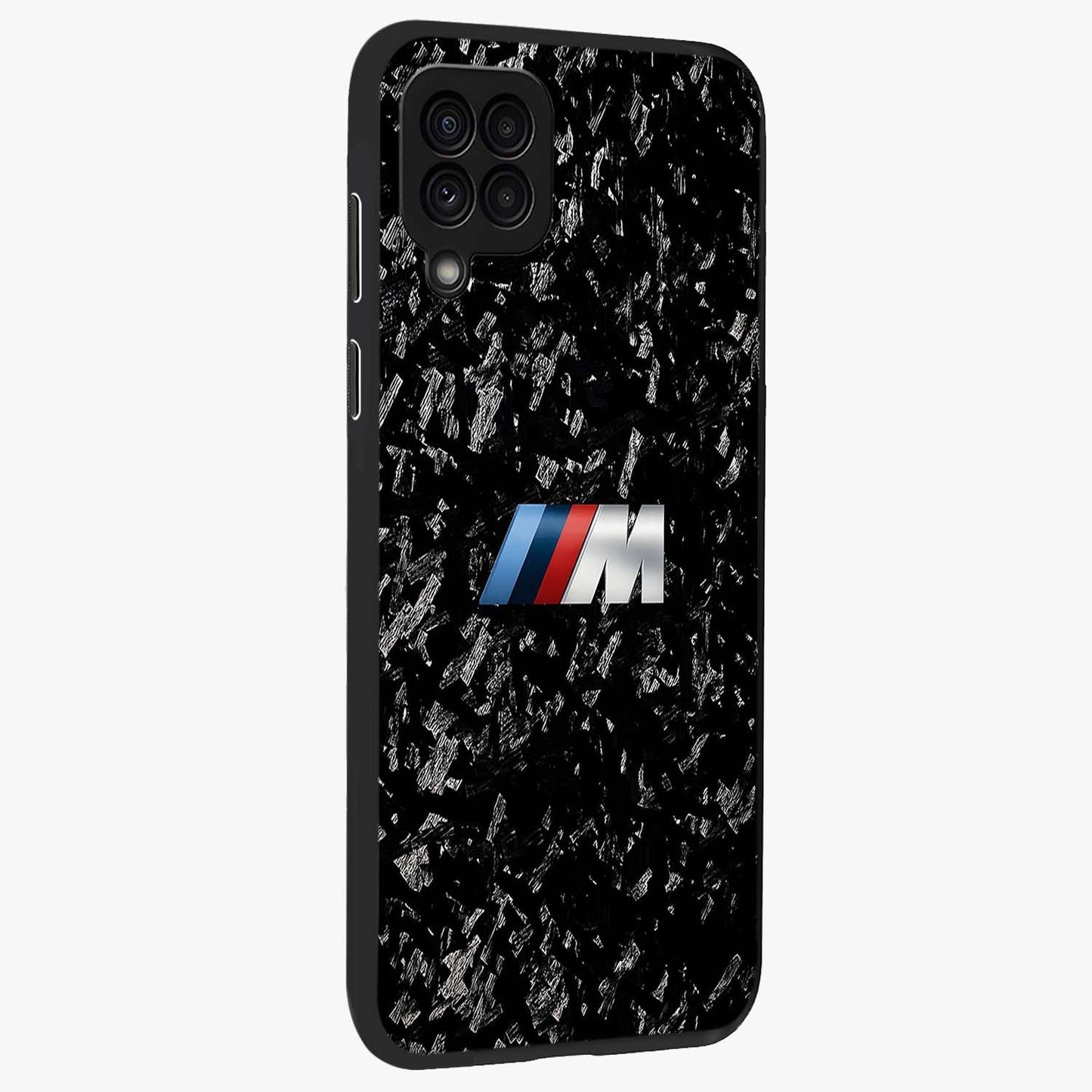 Carbon Speed Mark Glass Case upright view showcasing modern carbon speed graphic with bold automotive theme.