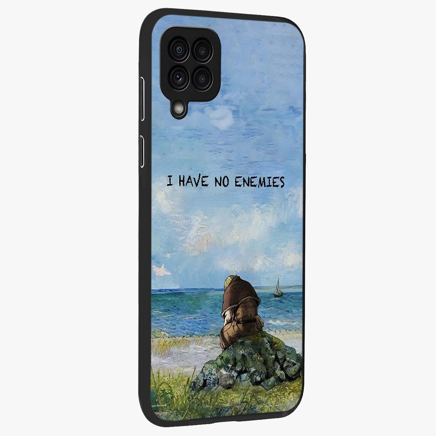 Peace Beyond War Glass Case upright view showcasing powerful peace symbol artwork with inspirational theme.