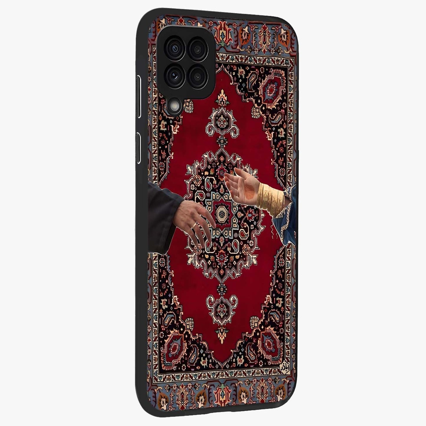 Royal Touch Reach Glass Case upright view showcasing stylish royal inspired artwork with graceful theme.