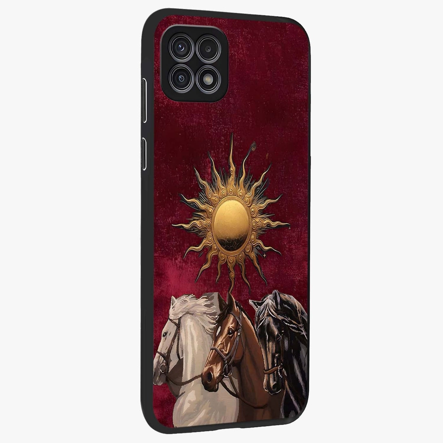 Solar Riders Glass Case upright view showcasing energetic rider artwork with bold adventure theme.
