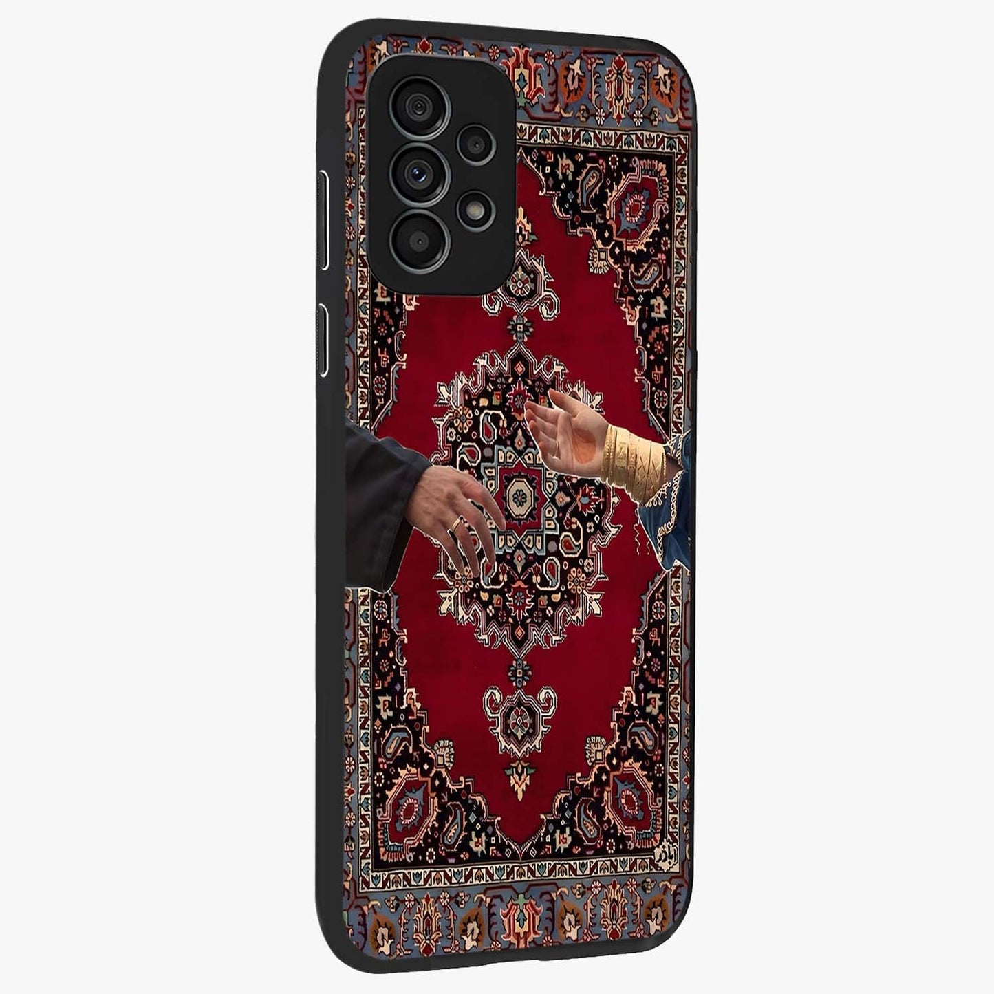 Royal Touch Reach Glass Case upright view showcasing stylish royal inspired artwork with graceful theme.