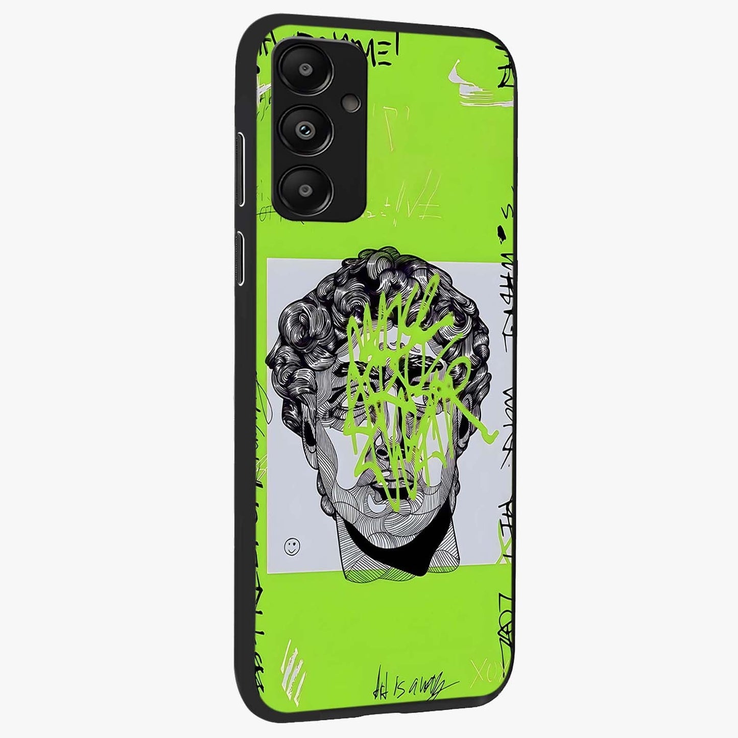 Neo Graffiti Rebellion Glass Case upright view showcasing colorful graffiti artwork with bold modern street style.