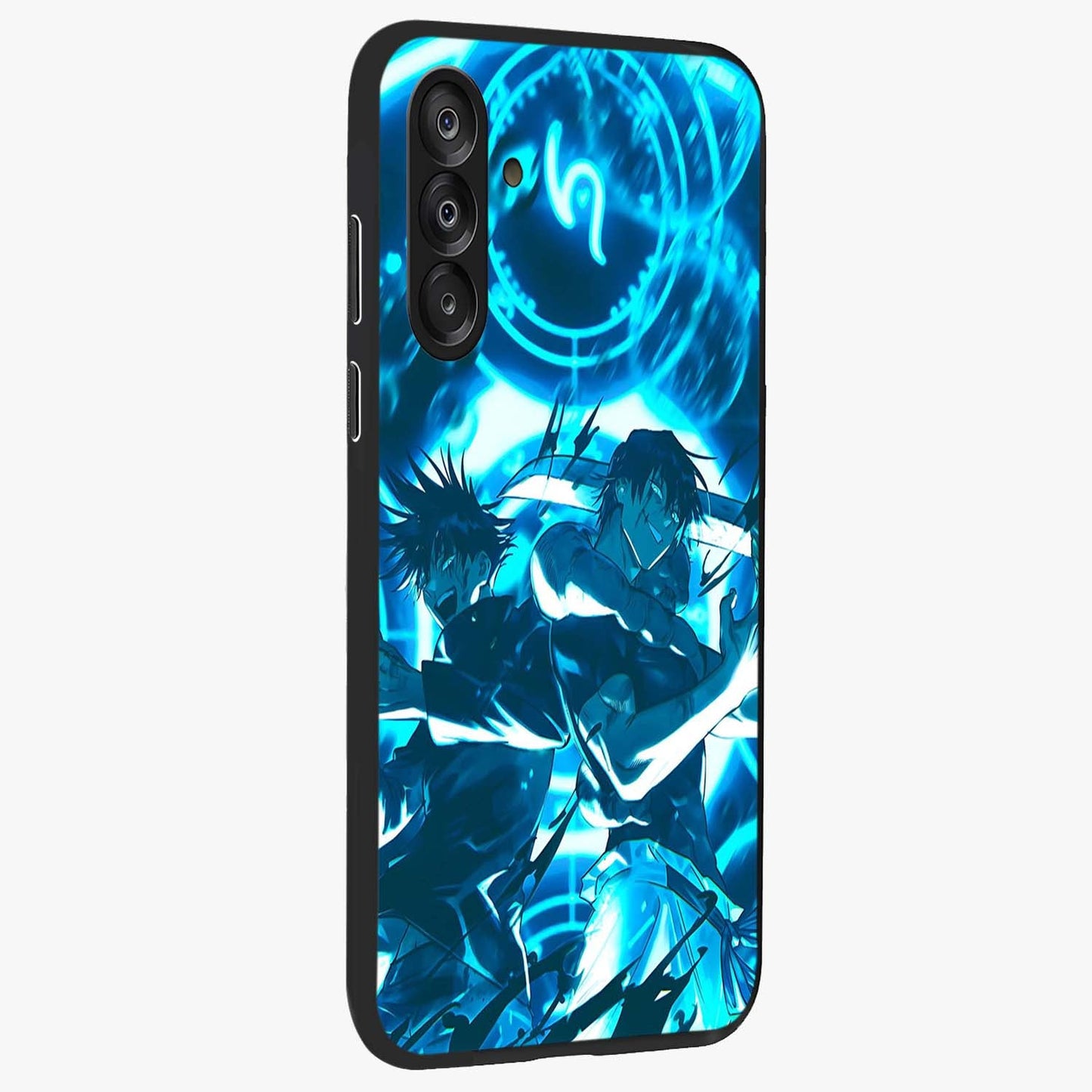 Cursed Energy Clash Glass Case upright view showcasing dramatic clash artwork with bold supernatural theme.