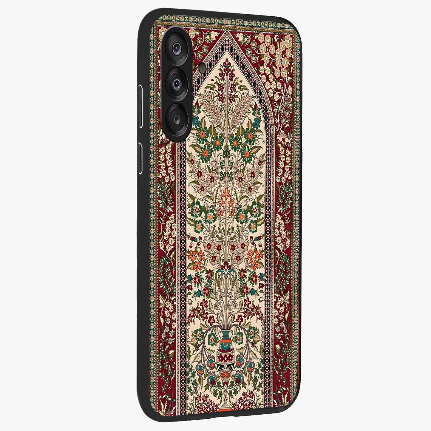 Persian Inspired Glass Case upright view showcasing decorative Persian artwork with rich heritage theme.