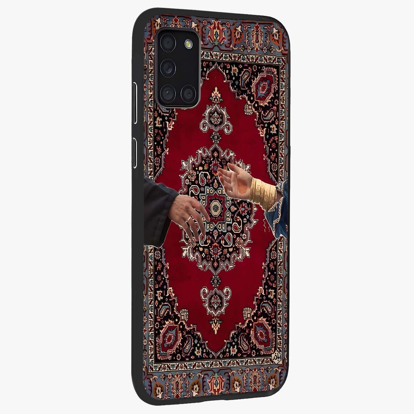 Royal Touch Reach Glass Case upright view showcasing stylish royal inspired artwork with graceful theme.