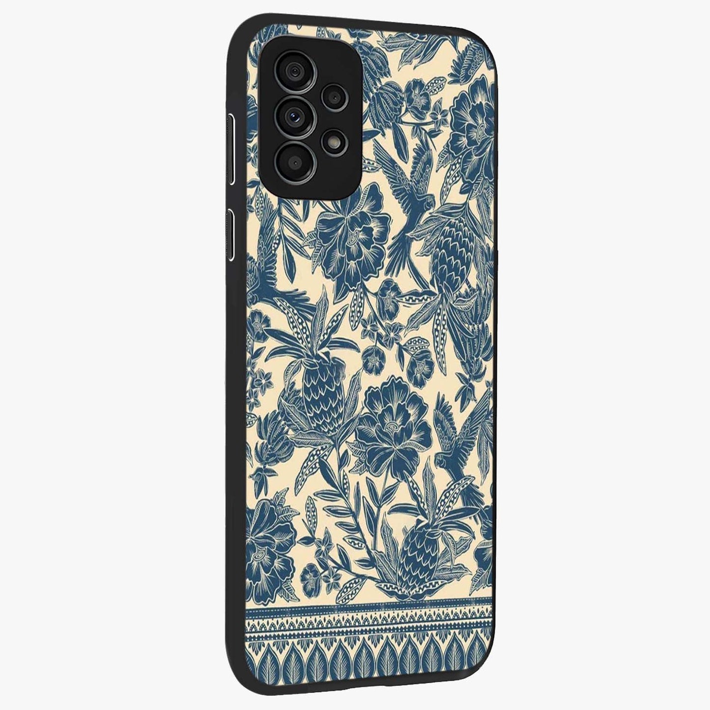 Heirloom Wild Bloom Glass Case upright view showcasing delicate wildflower artwork with timeless floral theme.