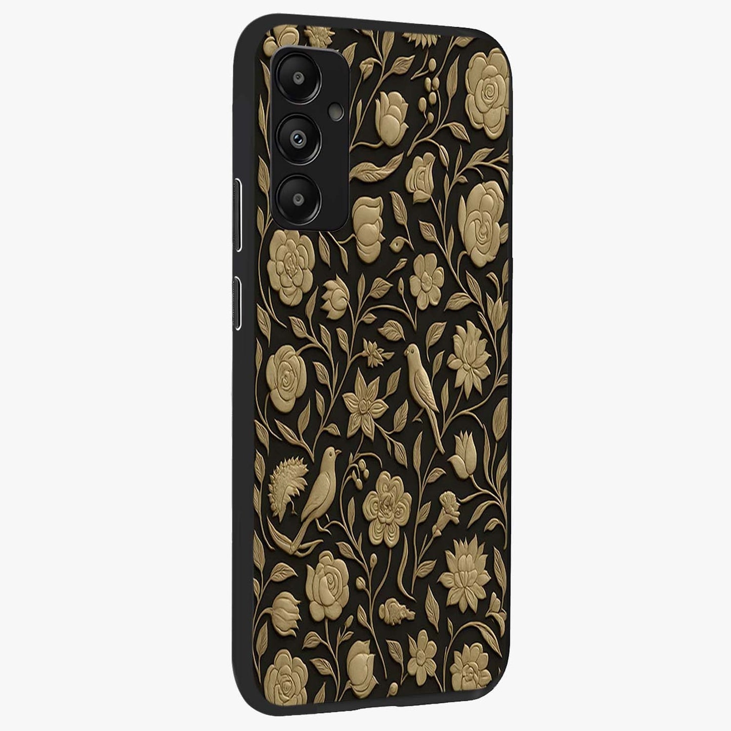 Golden Evil Eye Mandala Glass Case upright view showcasing decorative evil eye mandala artwork with spiritual aesthetic style.