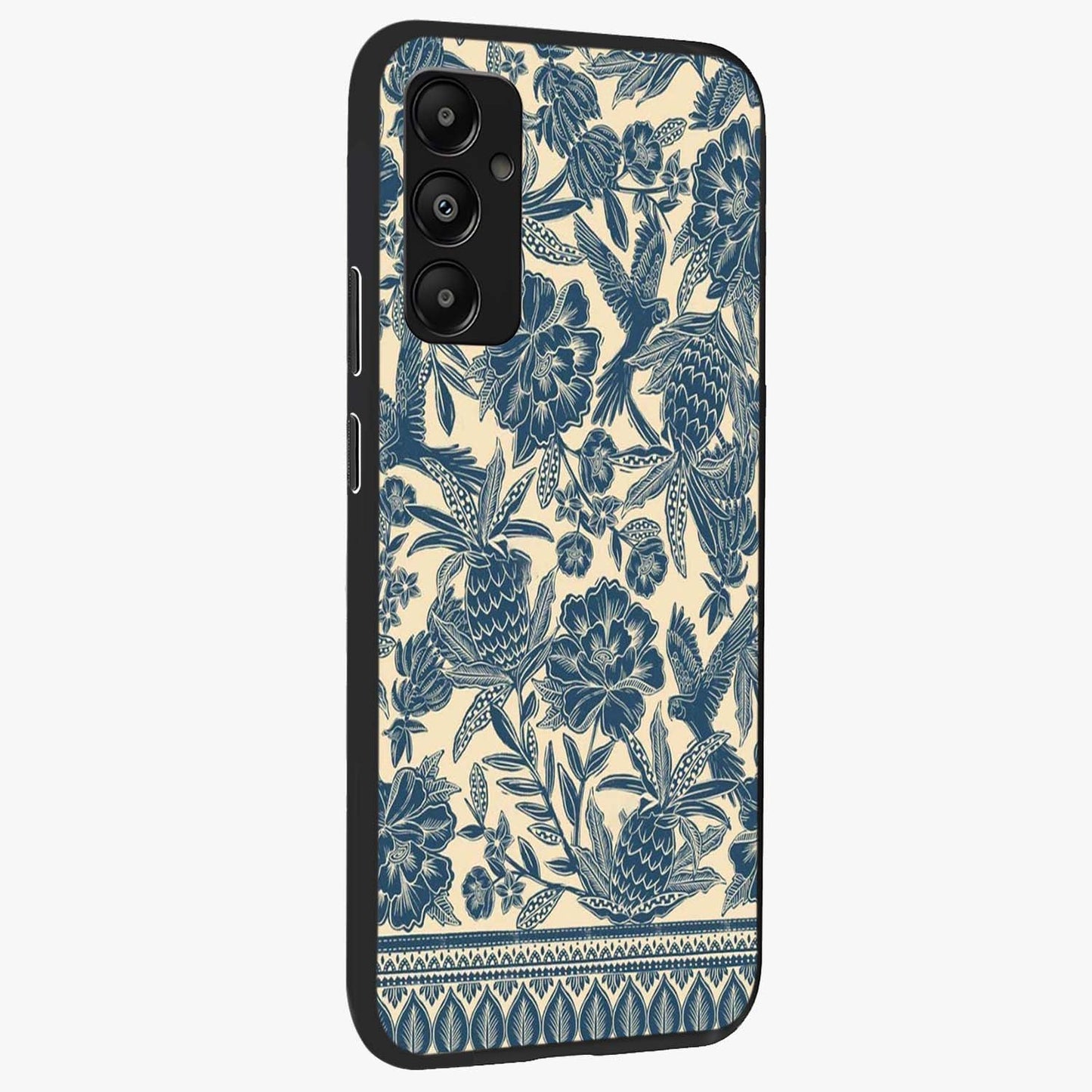 Heirloom Wild Bloom Glass Case upright view showcasing delicate wildflower artwork with timeless floral theme.