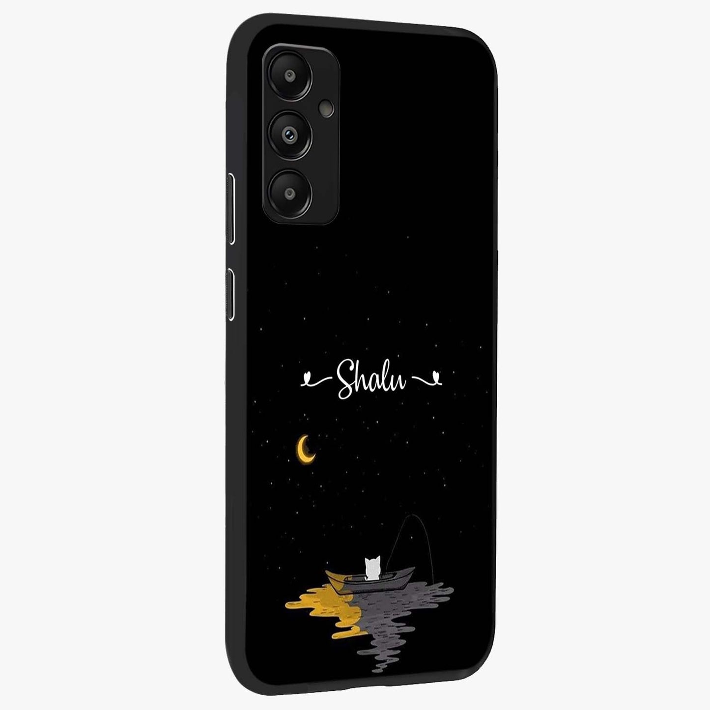 Silent Night Row Glass Case upright view showcasing tranquil night artwork with serene landscape theme.
