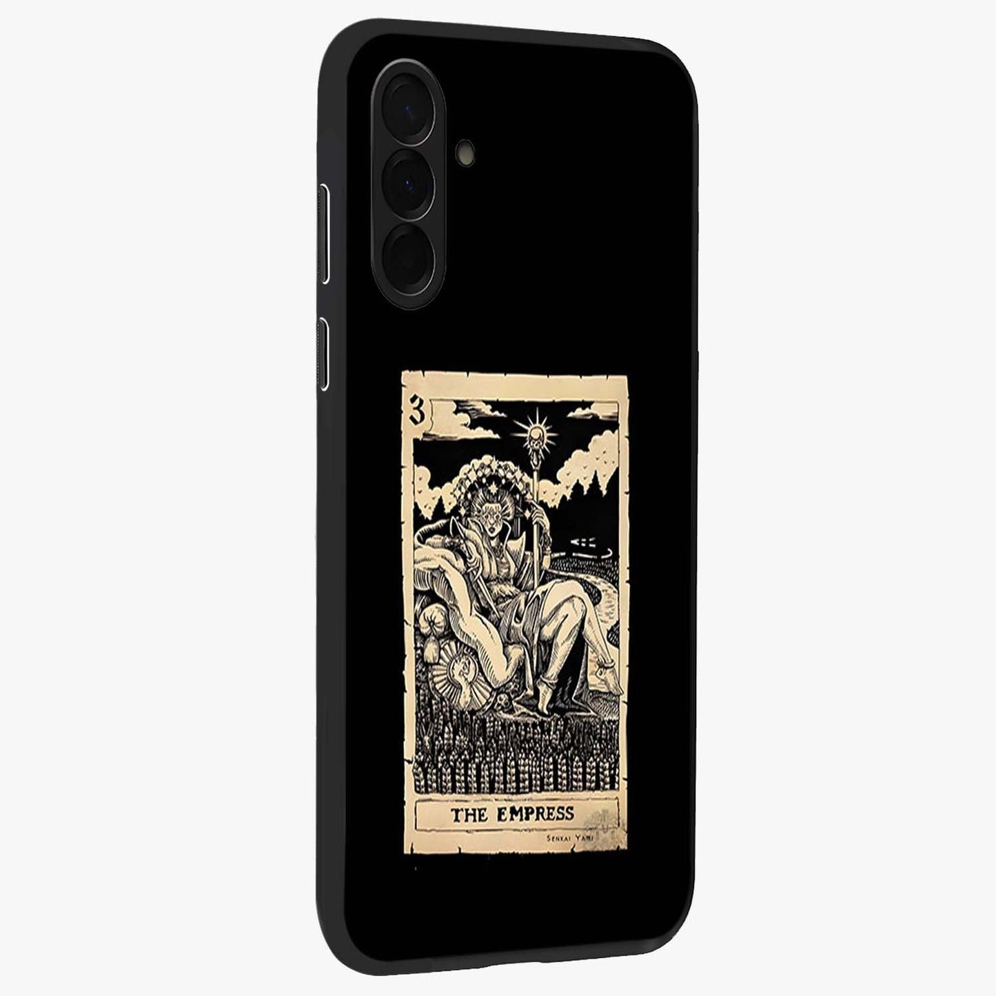 The Empress Glass Case upright view showcasing powerful empress themed artwork with luxurious artistic theme.