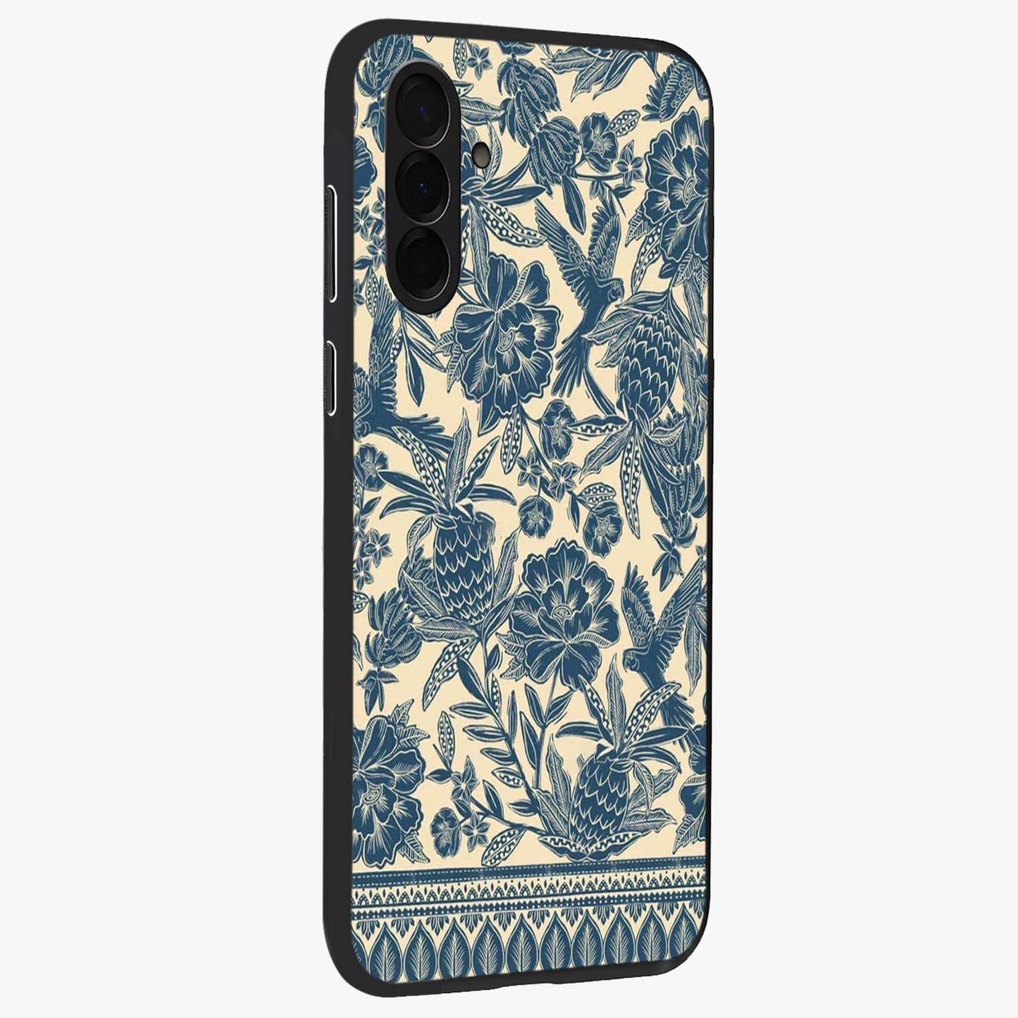 Heirloom Wild Bloom Glass Case upright view showcasing delicate wildflower artwork with timeless floral theme.