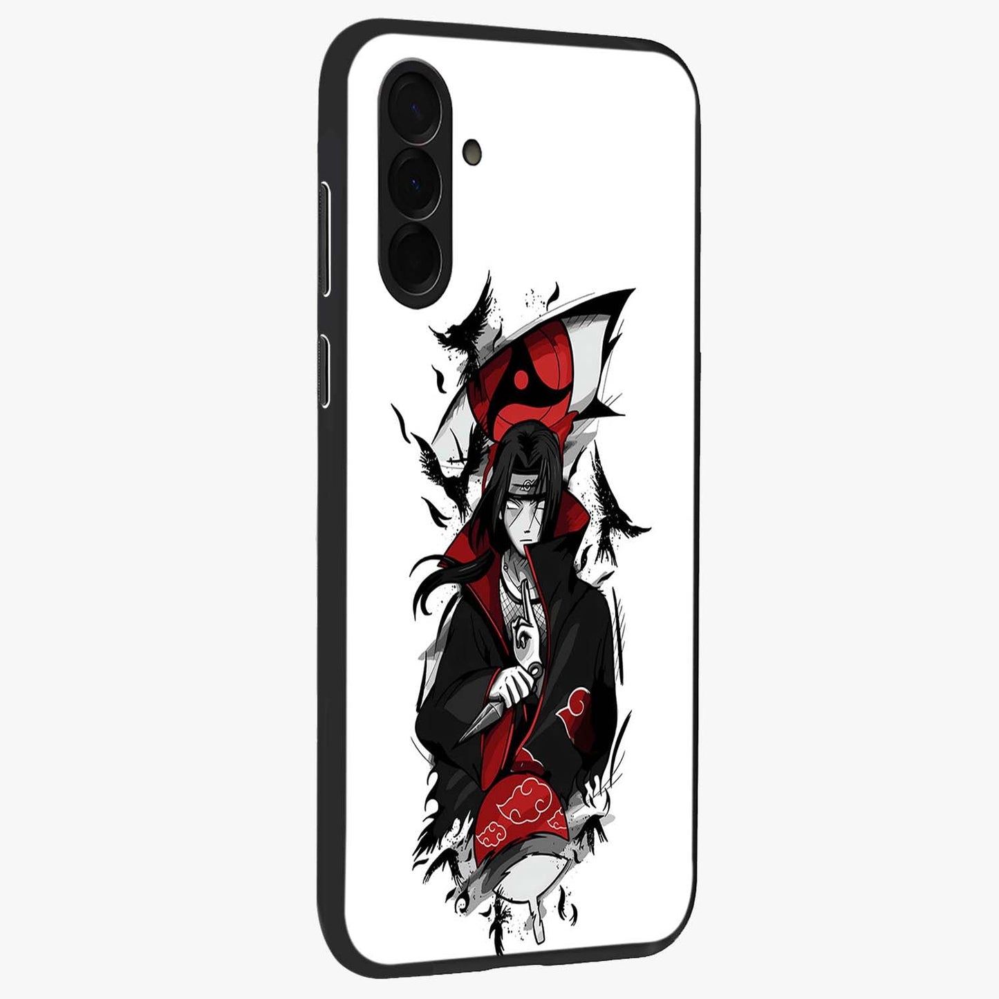 Itachi Limited Edition Naruto Anime Glass Case upright view showcasing intense anime artwork with powerful character theme.