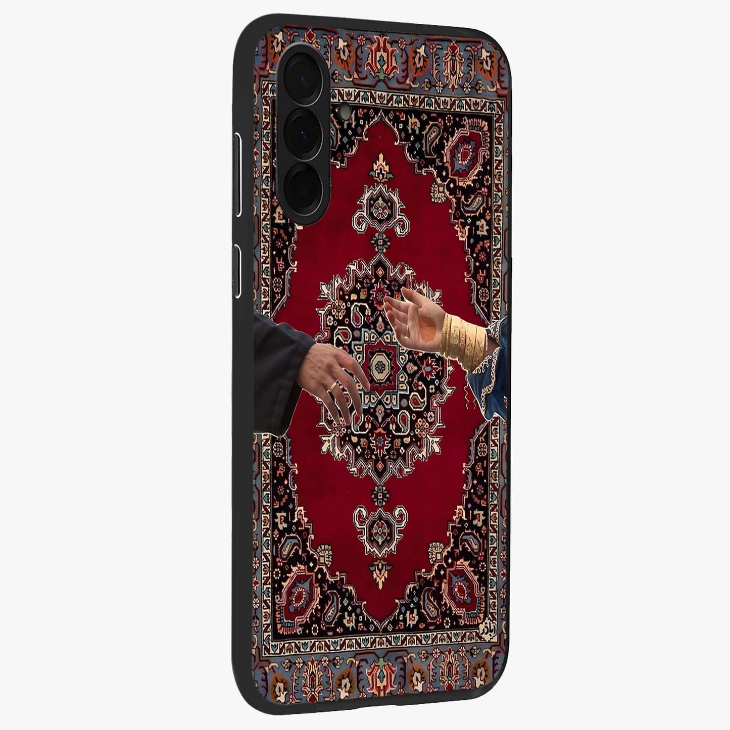 Royal Touch Reach Glass Case upright view showcasing stylish royal inspired artwork with graceful theme.