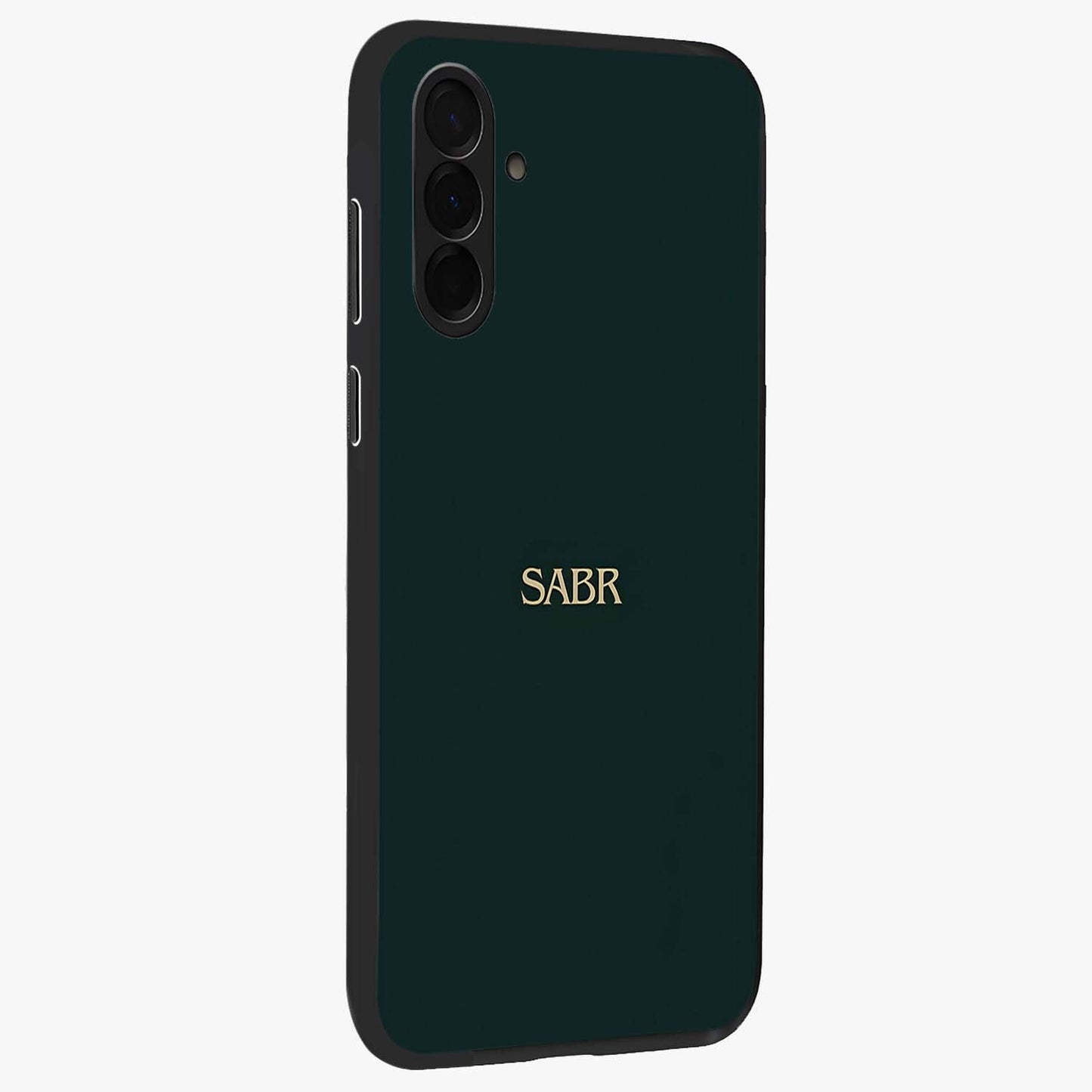 Sabr Minimal Patience Glass Case upright view showcasing calm minimalist artwork with motivational patience theme.