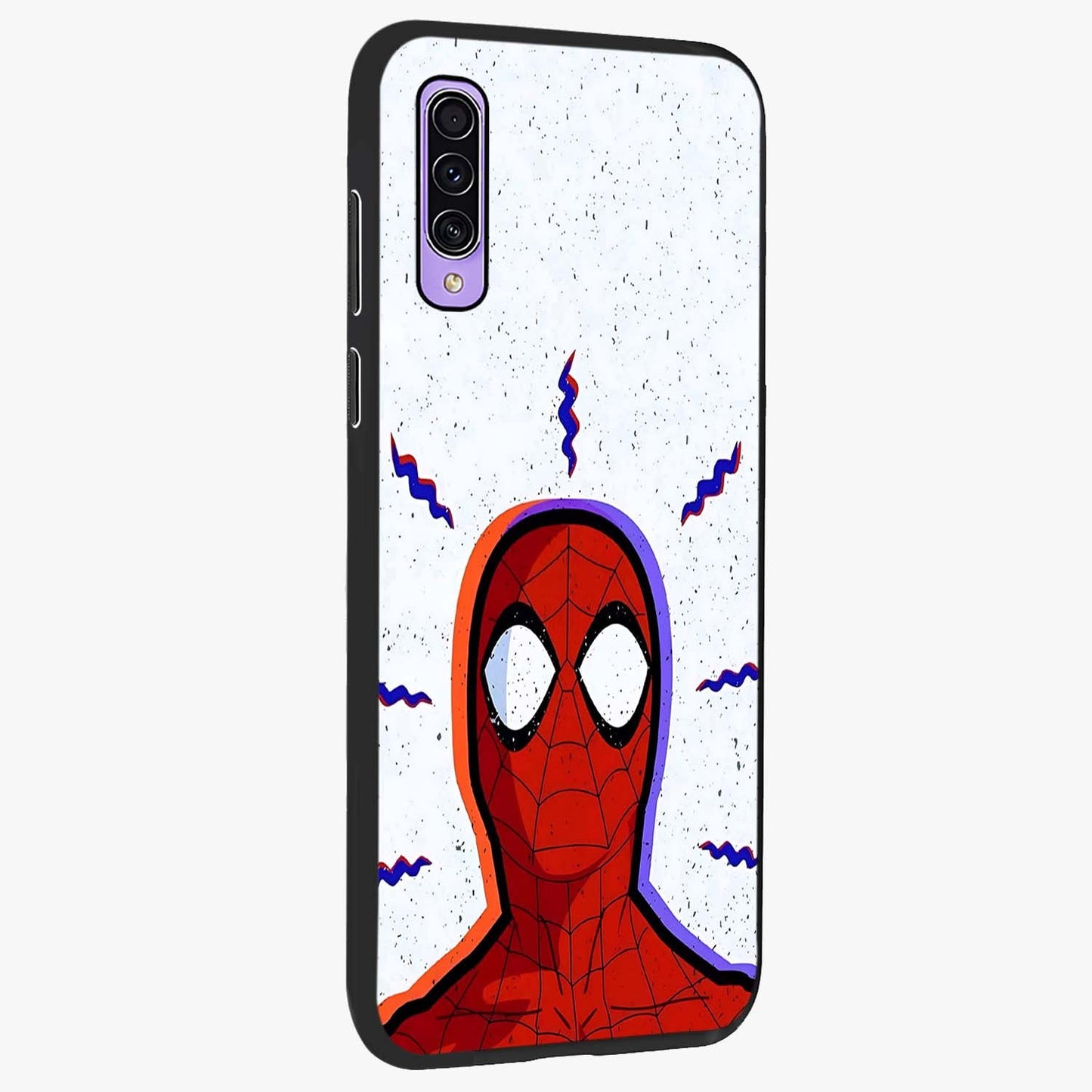 Omg Spiderman Glass Case upright view showcasing energetic superhero artwork with vibrant comic theme.