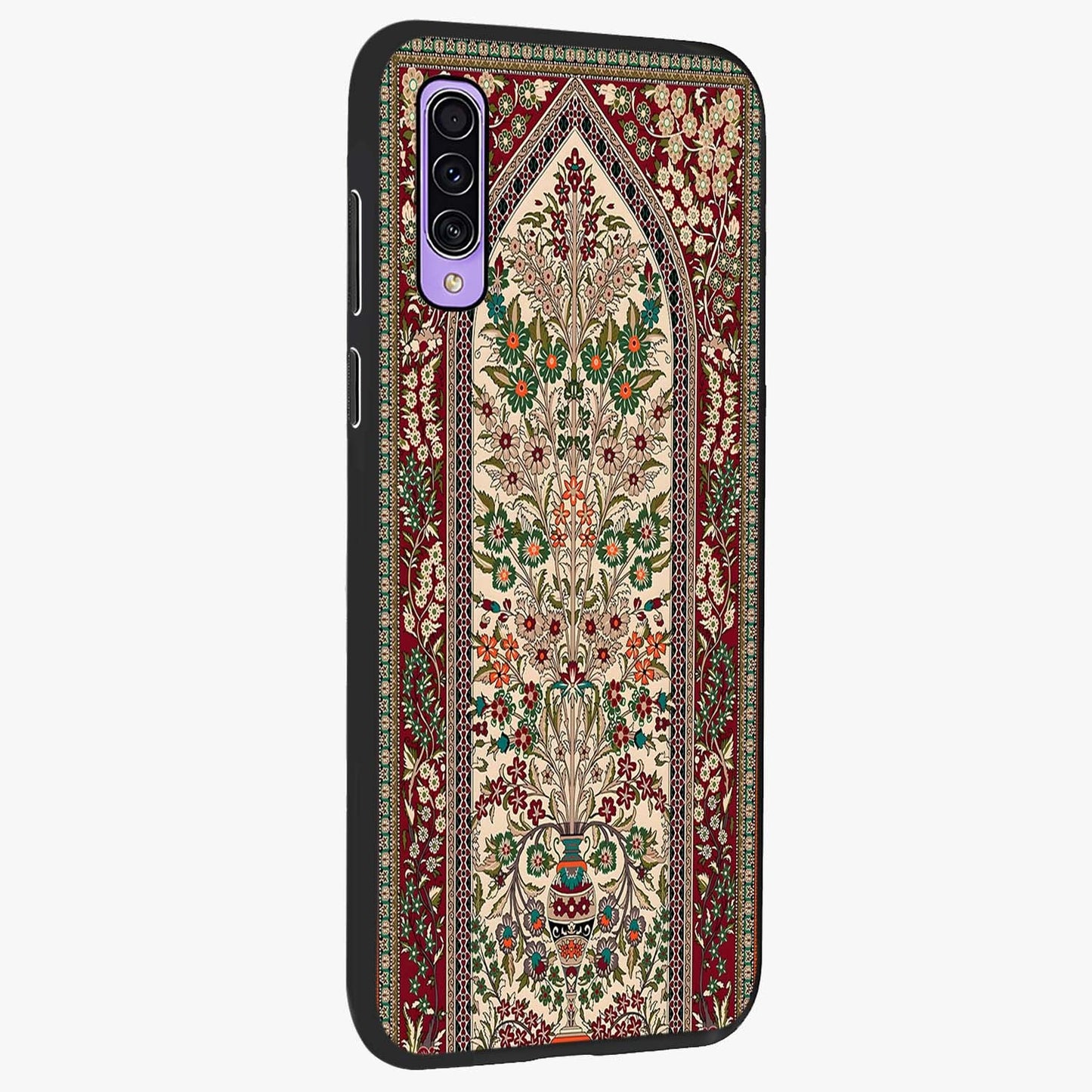 Persian Inspired Glass Case upright view showcasing decorative Persian artwork with rich heritage theme.