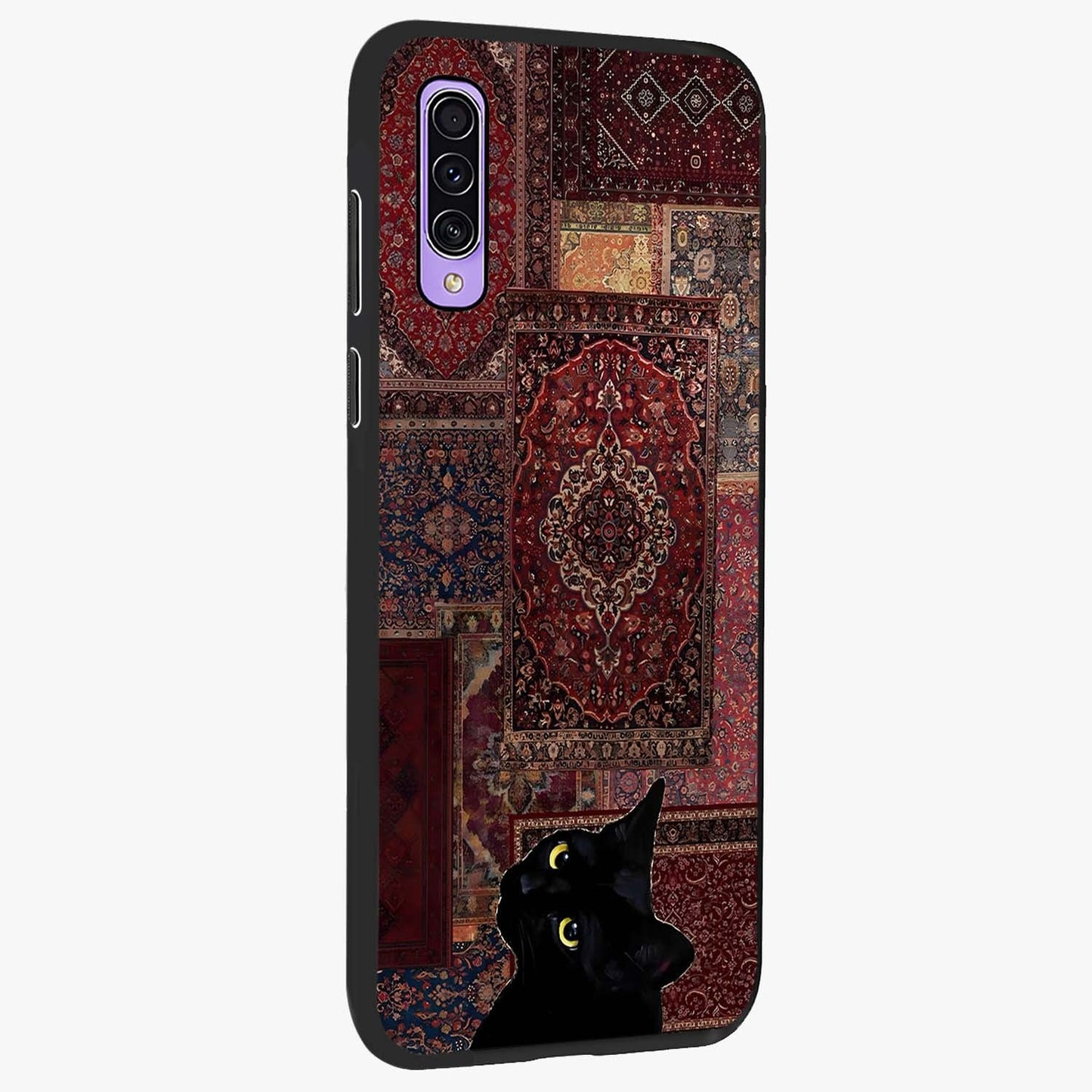 Regal Magic Cat Apple Glass Case upright view showcasing charming cat artwork with playful magical theme.