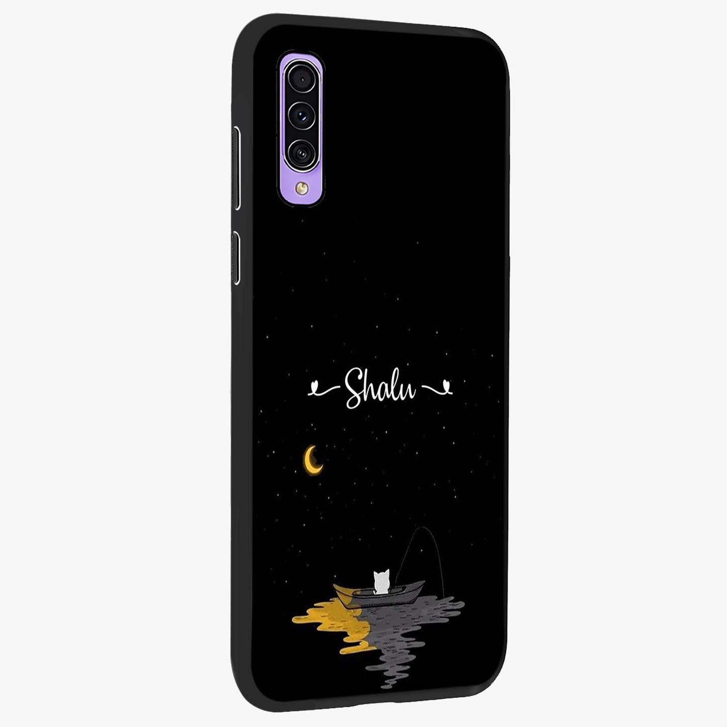 Silent Night Row Glass Case upright view showcasing tranquil night artwork with serene landscape theme.