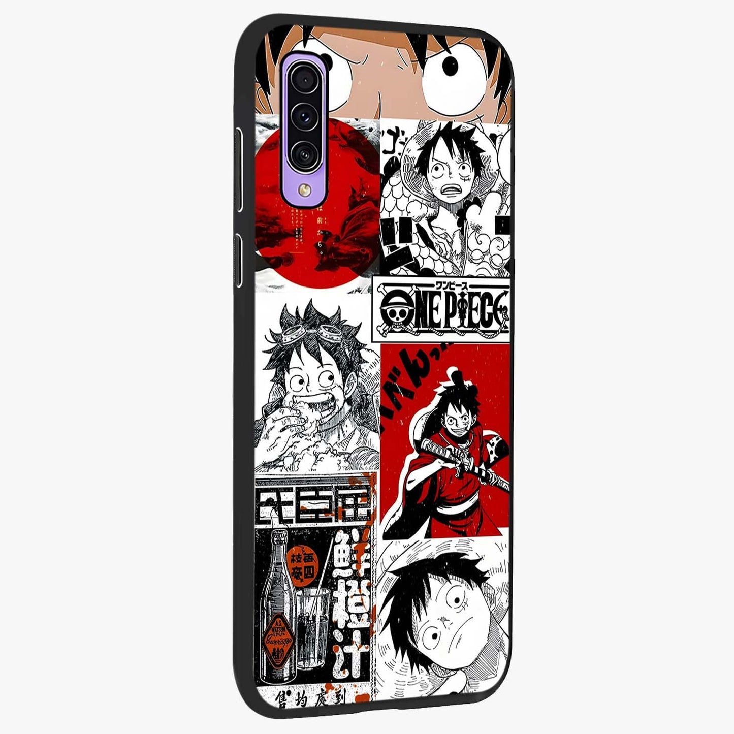 Strawhat Chaos Panels Glass Case upright view showcasing energetic anime artwork with bold adventure theme.