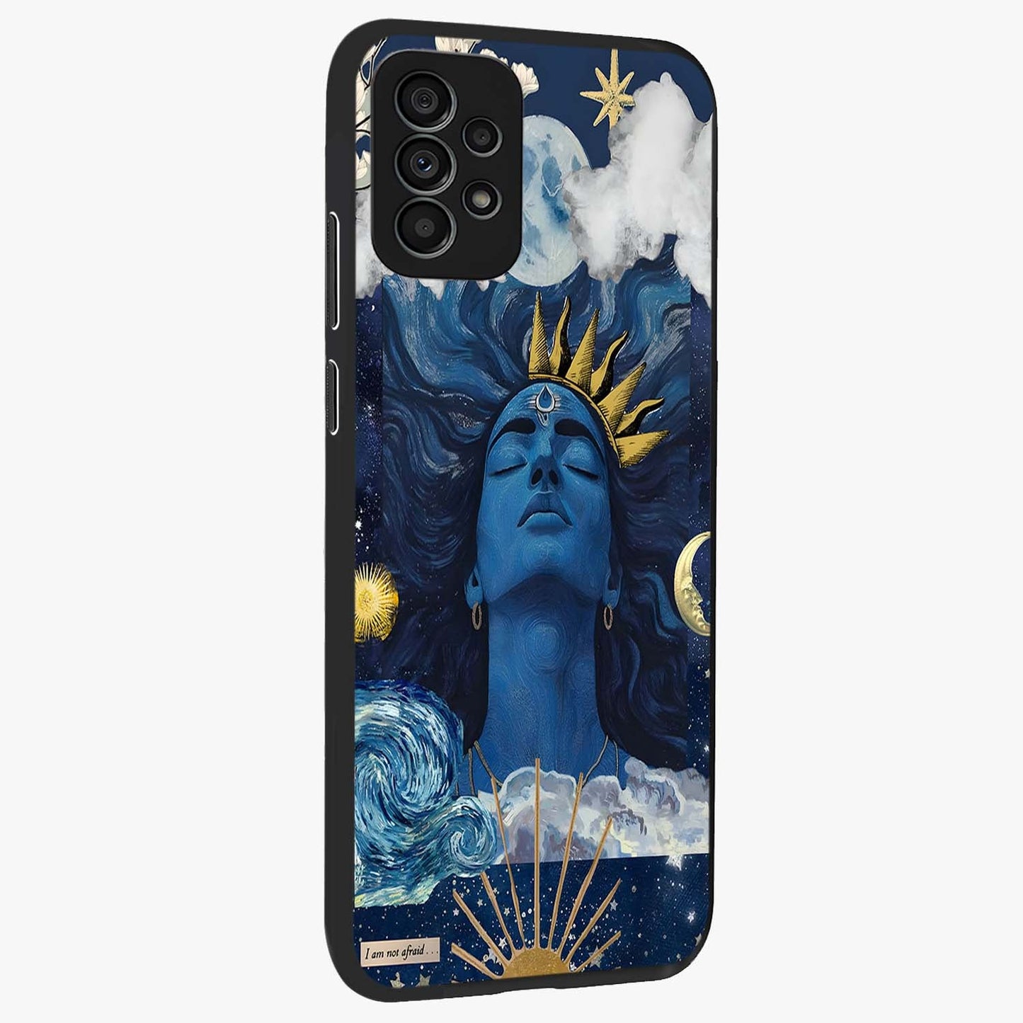 Aesthetic Lord Shiva Glass Case upright view showcasing powerful Lord Shiva artwork with devotional theme.