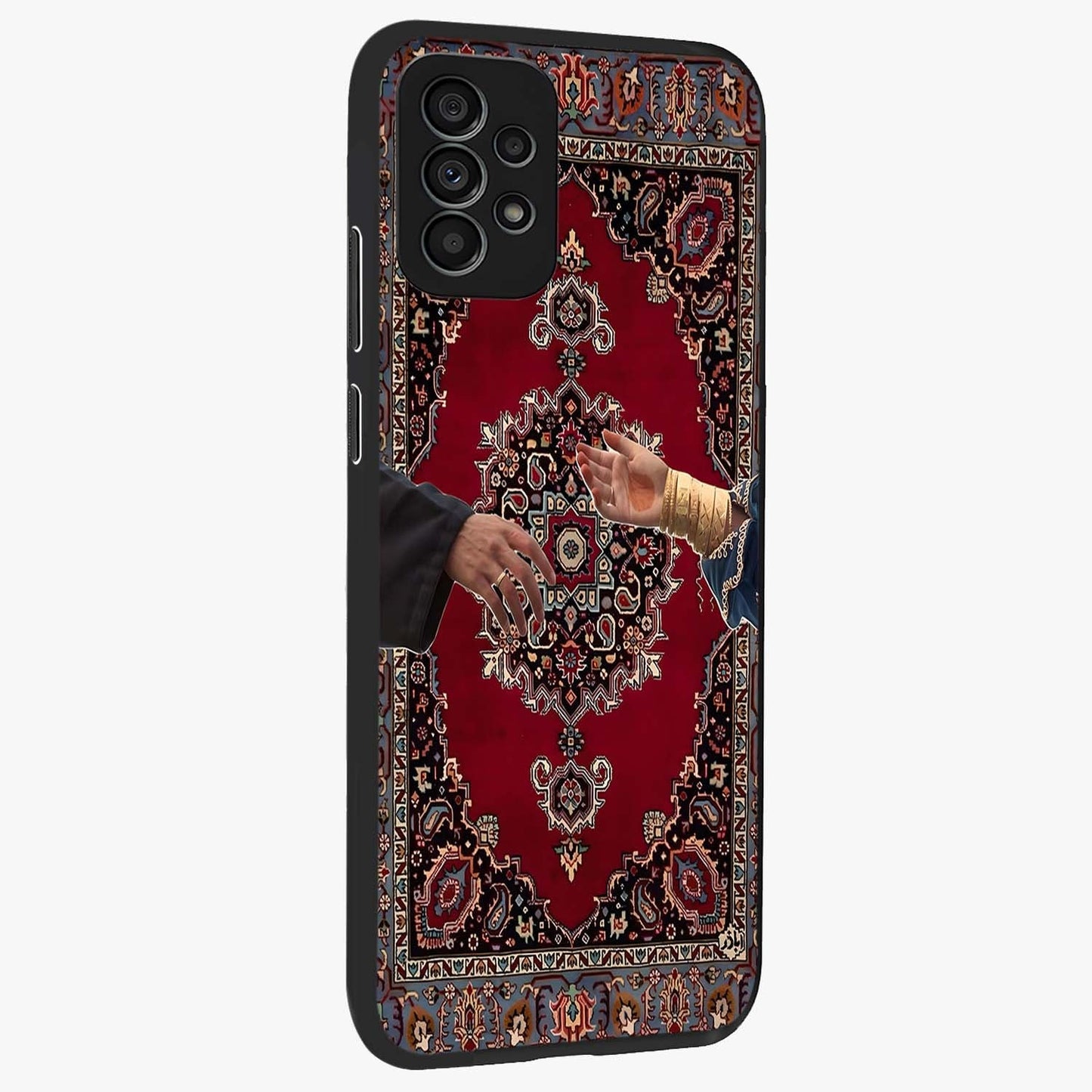 Royal Touch Reach Glass Case upright view showcasing stylish royal inspired artwork with graceful theme.