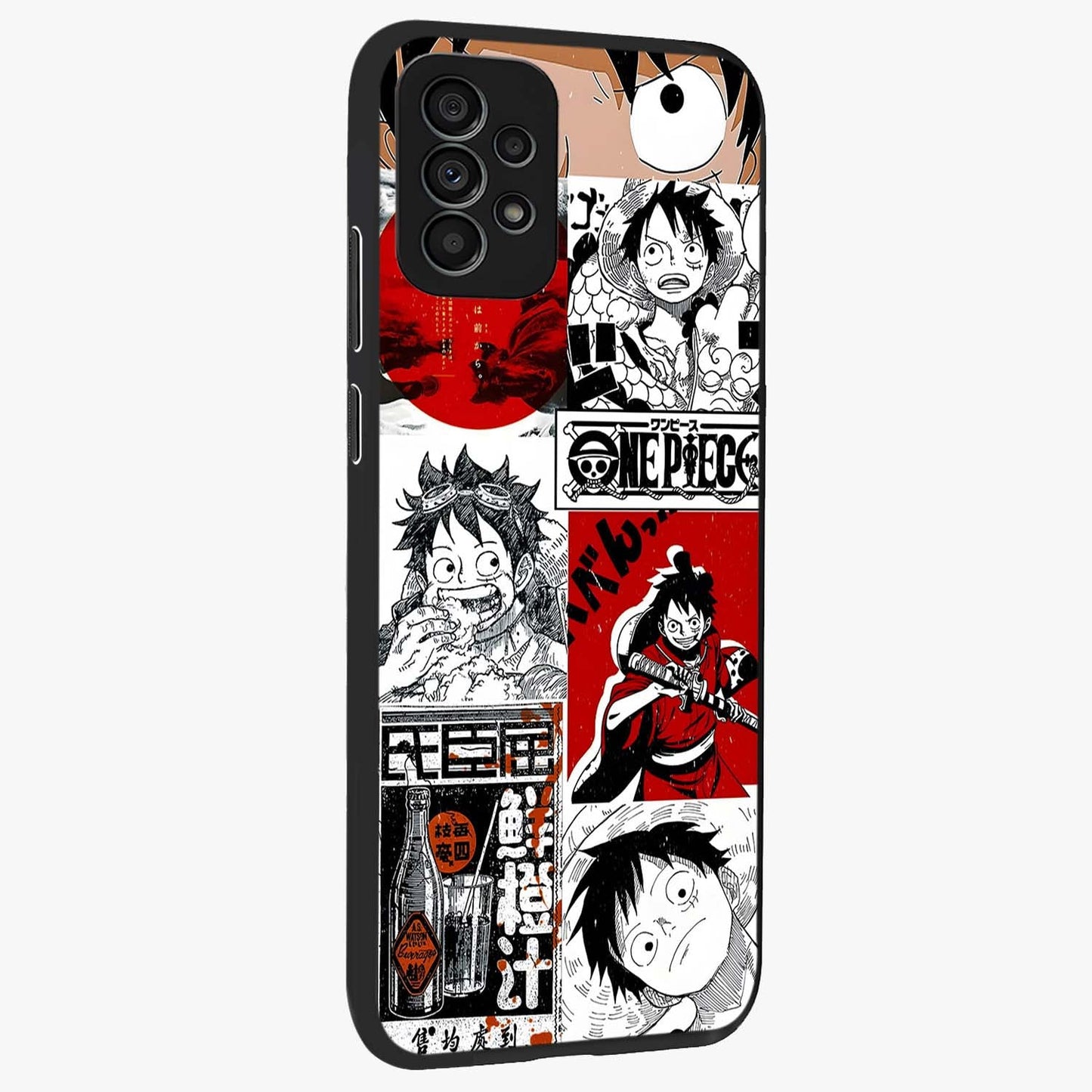 Strawhat Chaos Panels Glass Case upright view showcasing energetic anime artwork with bold adventure theme.