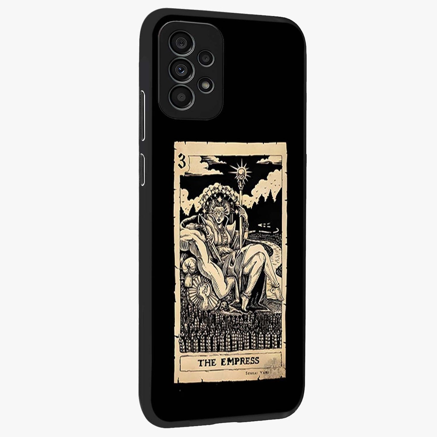 The Empress Glass Case upright view showcasing powerful empress themed artwork with luxurious artistic theme.