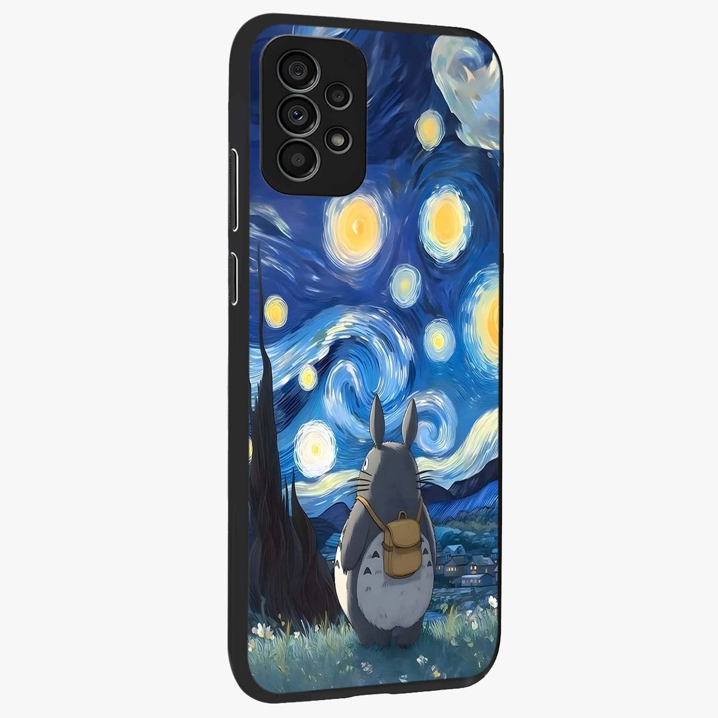 Totoro In Van Gogh Art Glass Case upright view showcasing creative character artwork with painterly artistic theme.