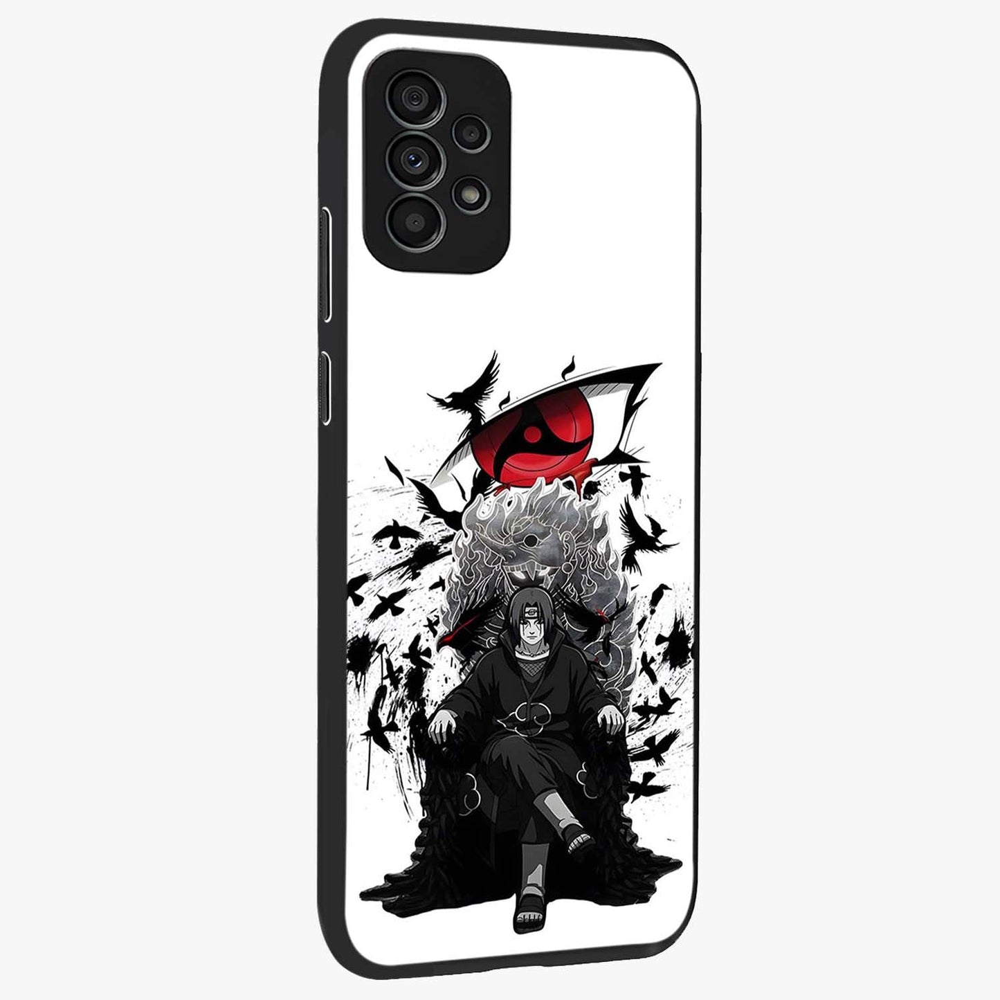 Uchiha Shadow Throne Glass Case upright view showcasing magical underwater galaxy artwork with vibrant cosmic theme.