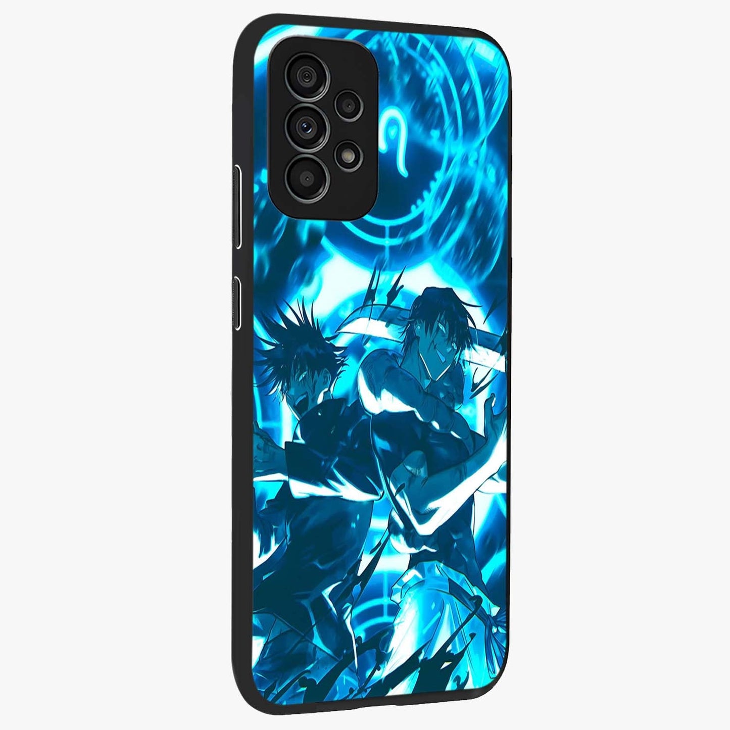 Cursed Energy Clash Glass Case upright view showcasing dramatic clash artwork with bold supernatural theme.