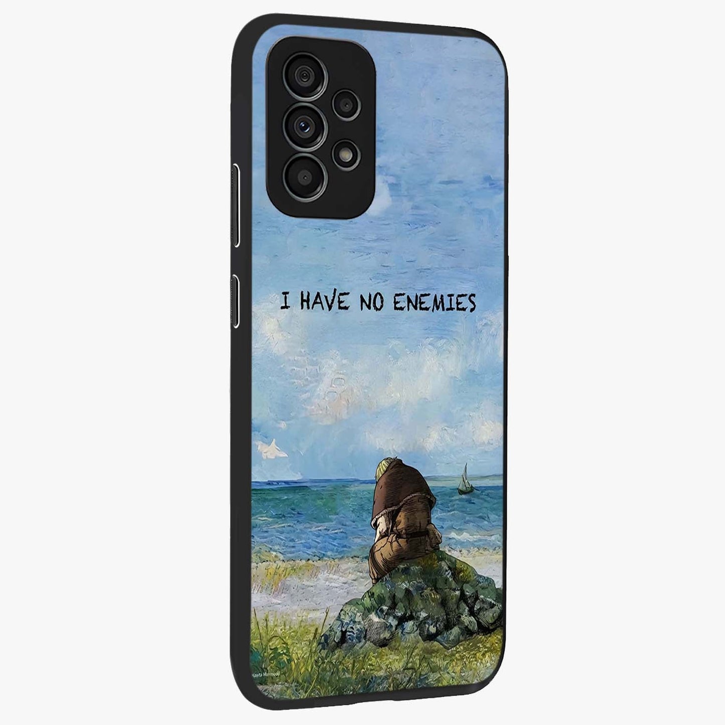 Peace Beyond War Glass Case upright view showcasing powerful peace symbol artwork with inspirational theme.