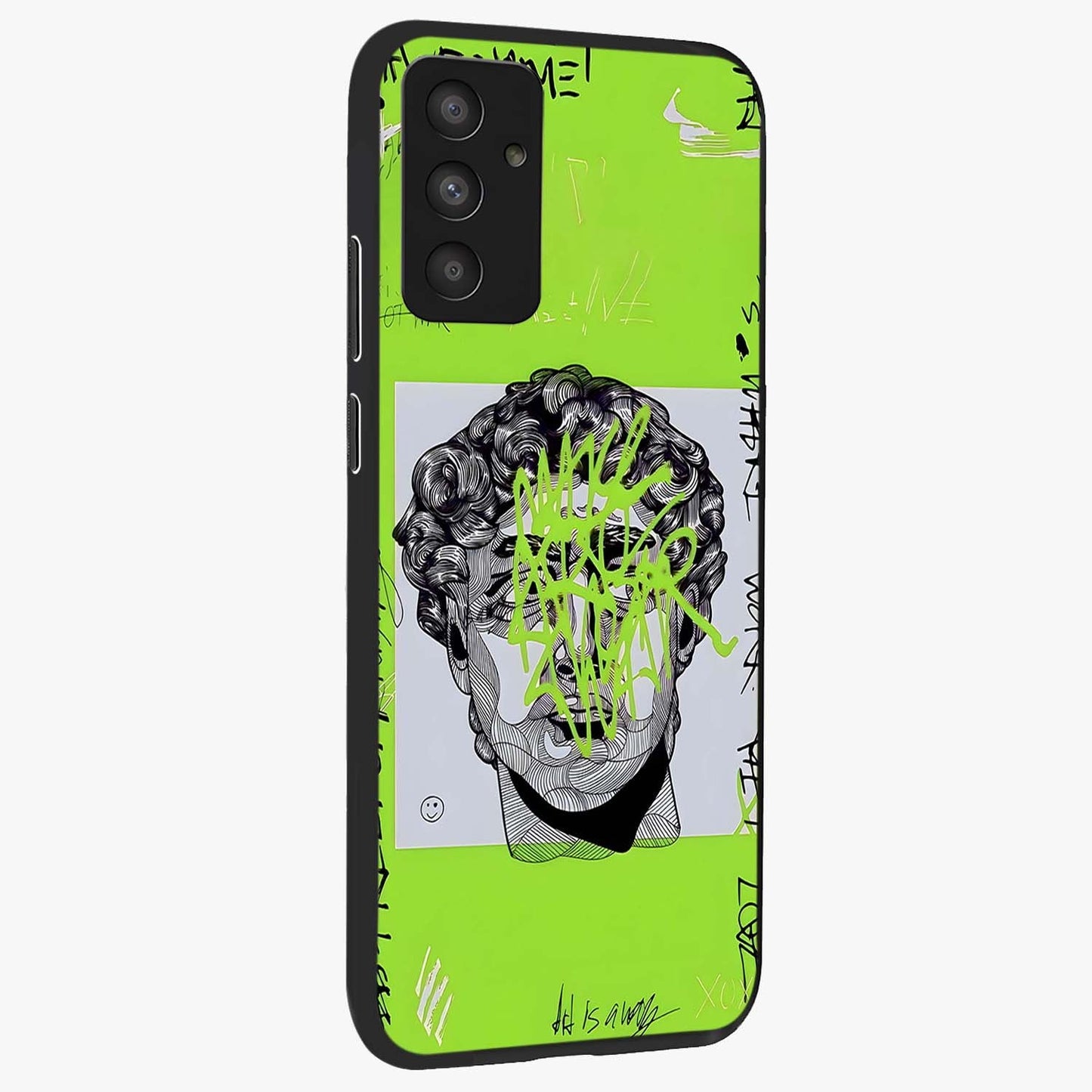 Neo Graffiti Rebellion Glass Case upright view showcasing colorful graffiti artwork with bold modern street style.